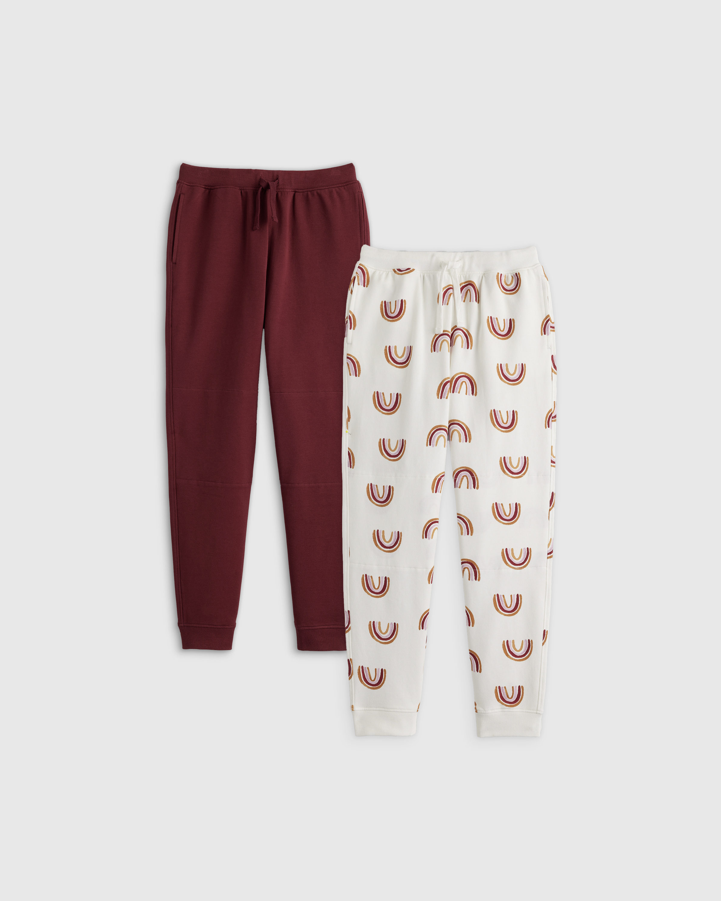 Shop Quince French Terry Joggers 2-pack In Rainbows/burgundy