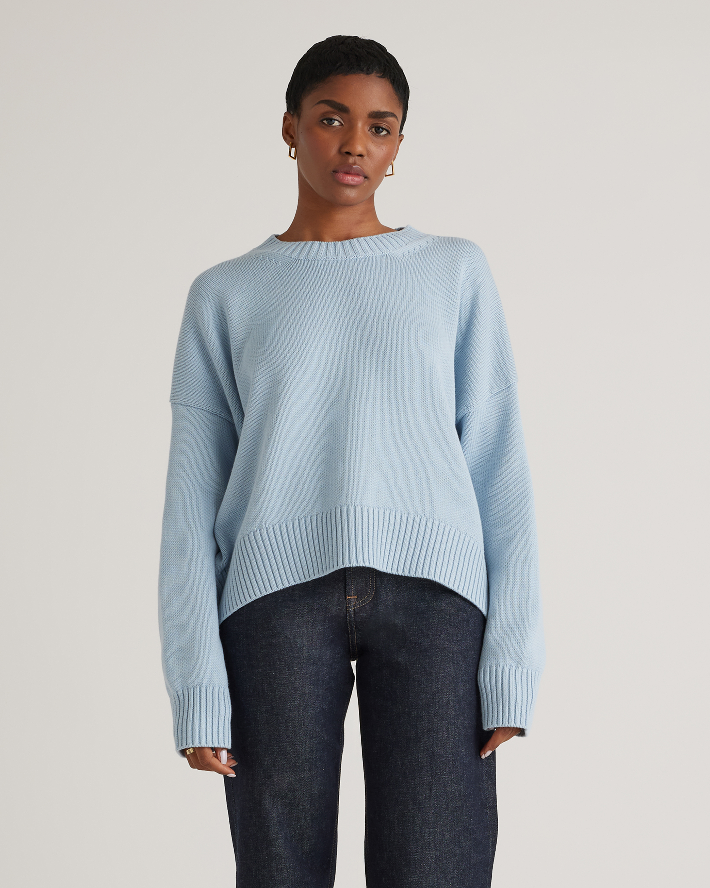Shop Quince Women's Boyfriend Crew Sweater In Sky Blue