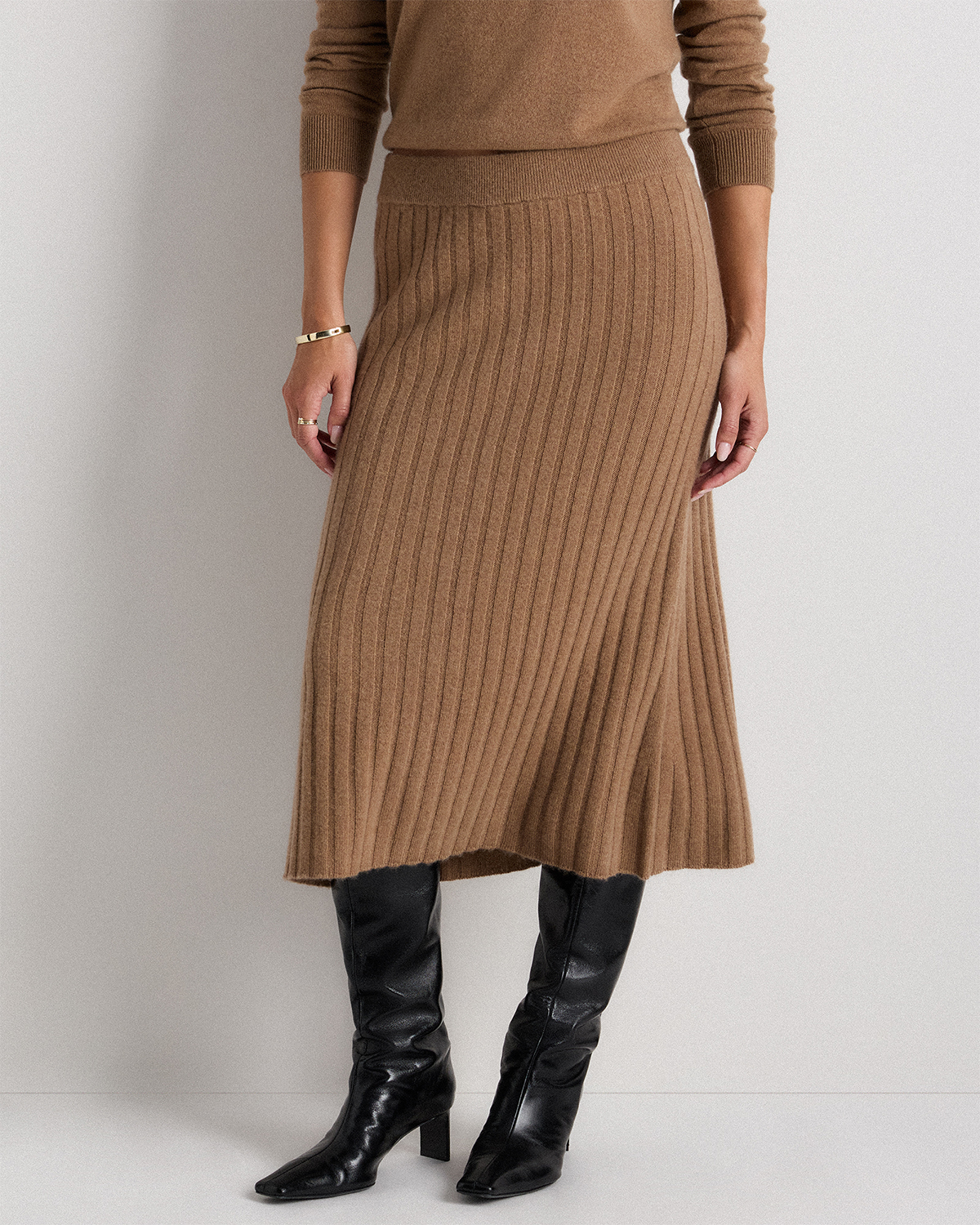 Mongolian Cashmere Midi Skirt