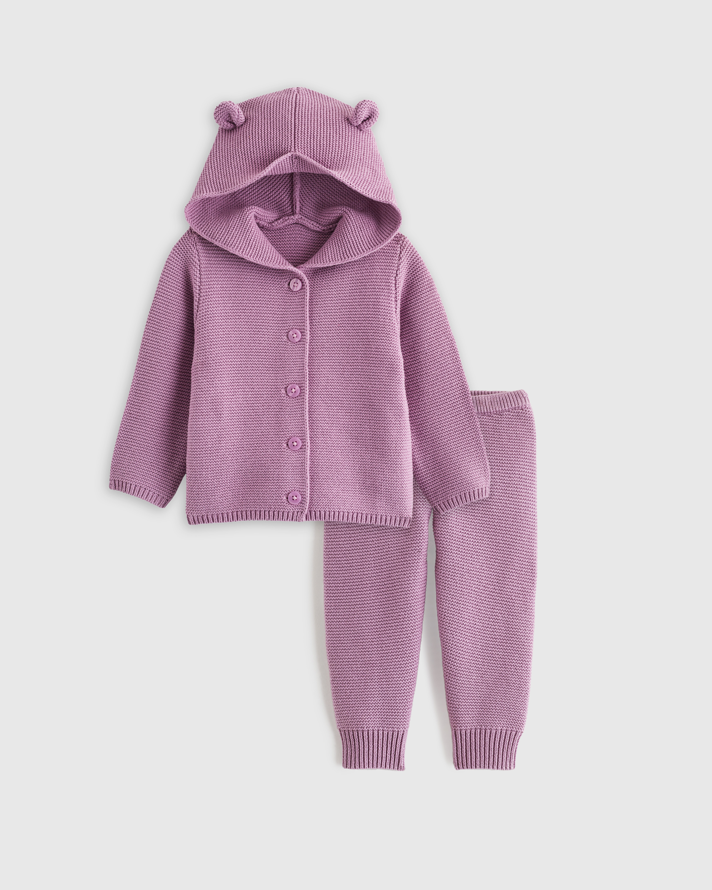 Shop Quince Sweater Set Baby Girl In Lavender Mist