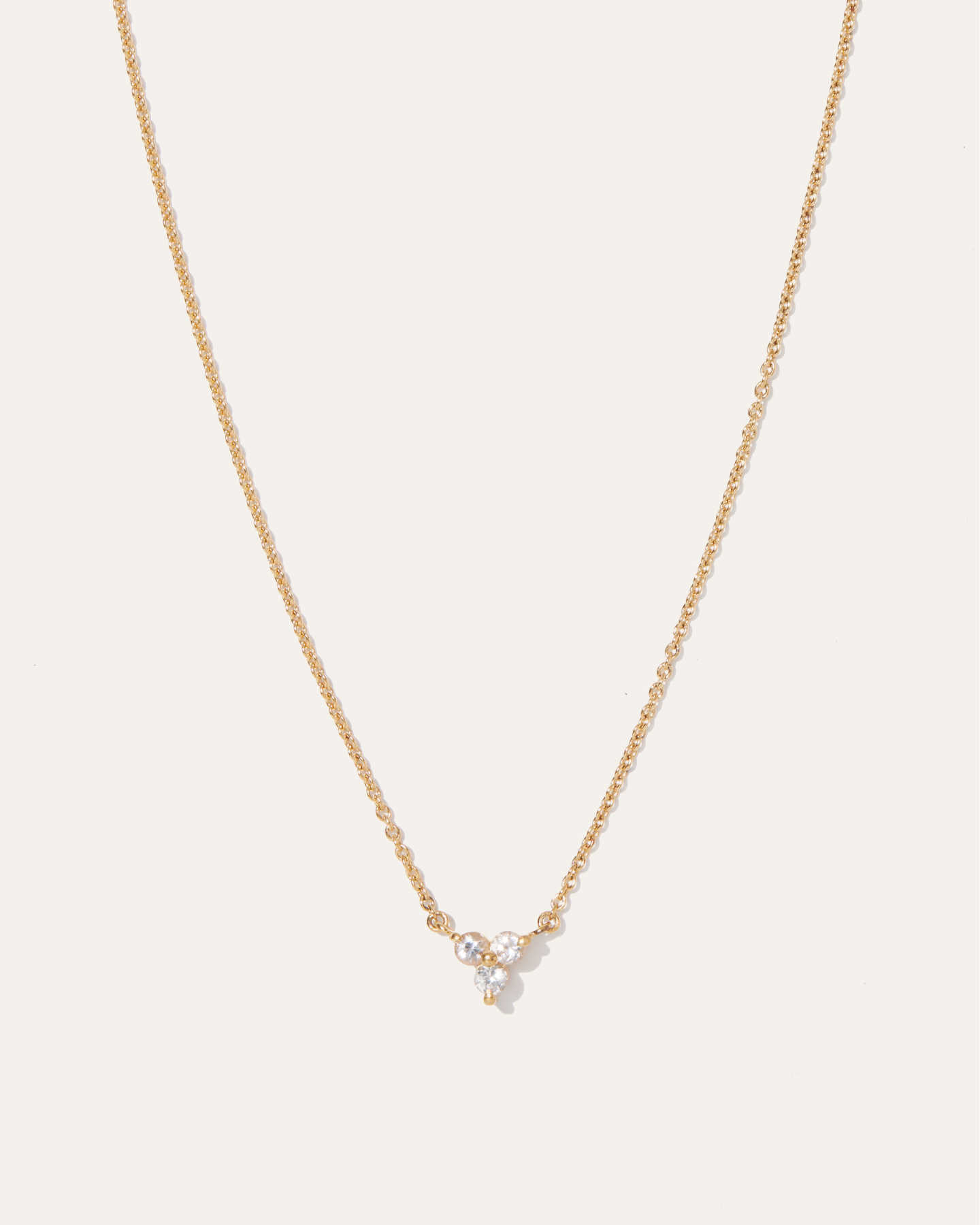 White Sapphire Triad Necklace - Gold Vermeil