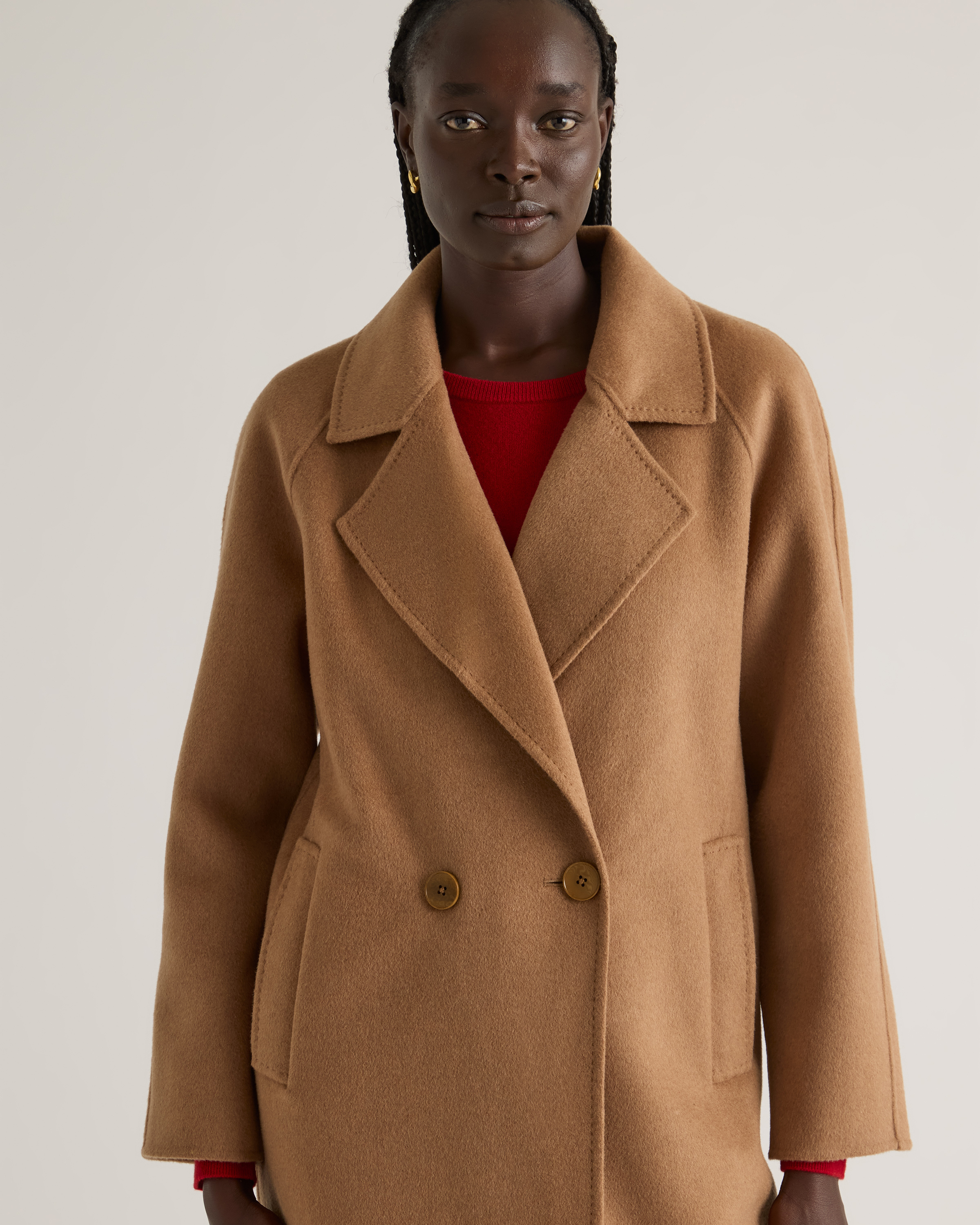 Double-Faced Merino Wool Notched Lapel Coat