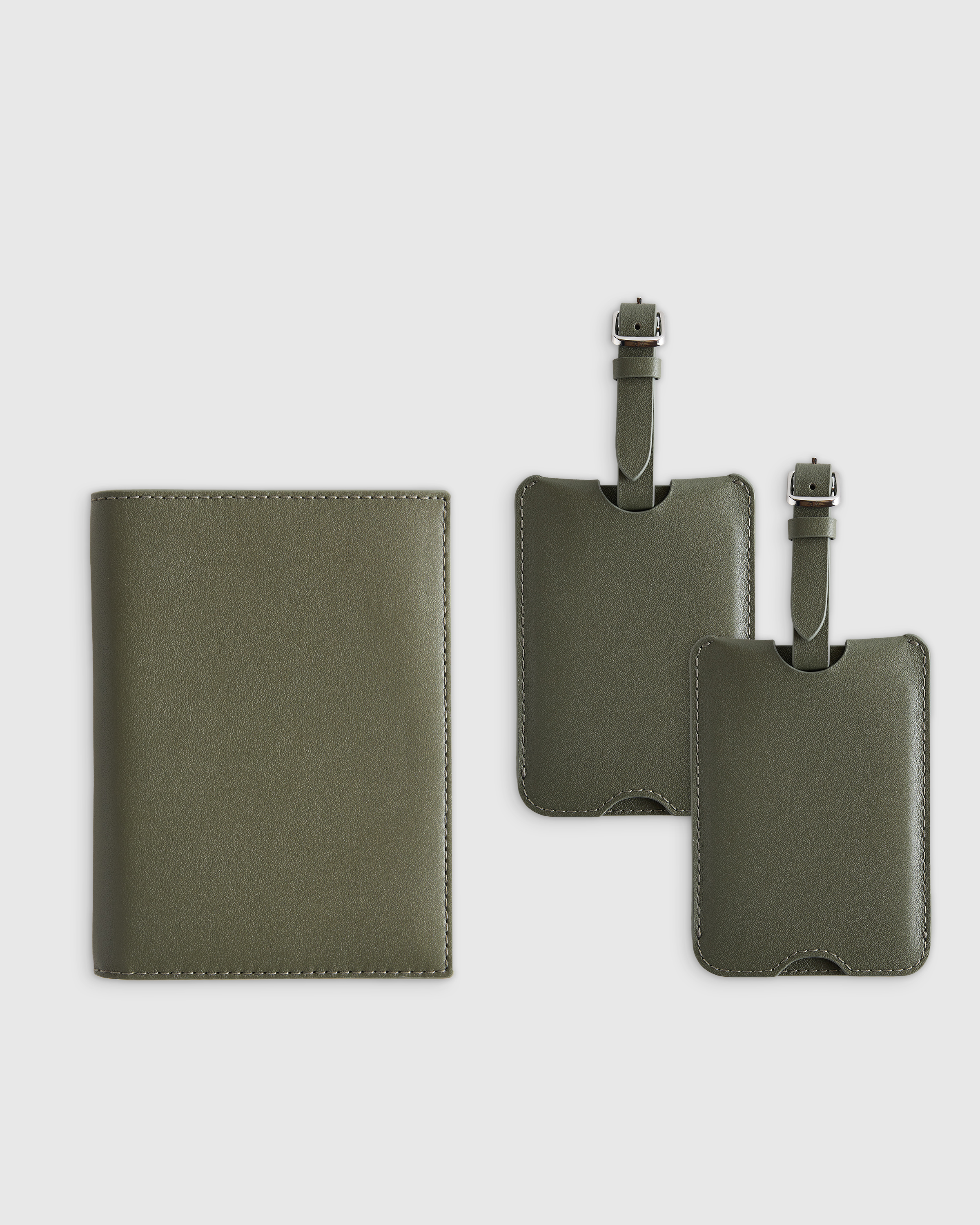 Nappa Leather RFID Blocking Passport Holder & Luggage Tags Set