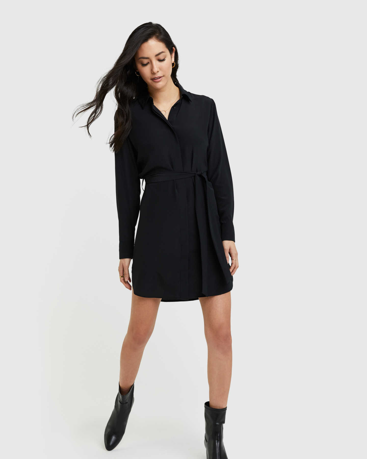 black silk shirt dress womens