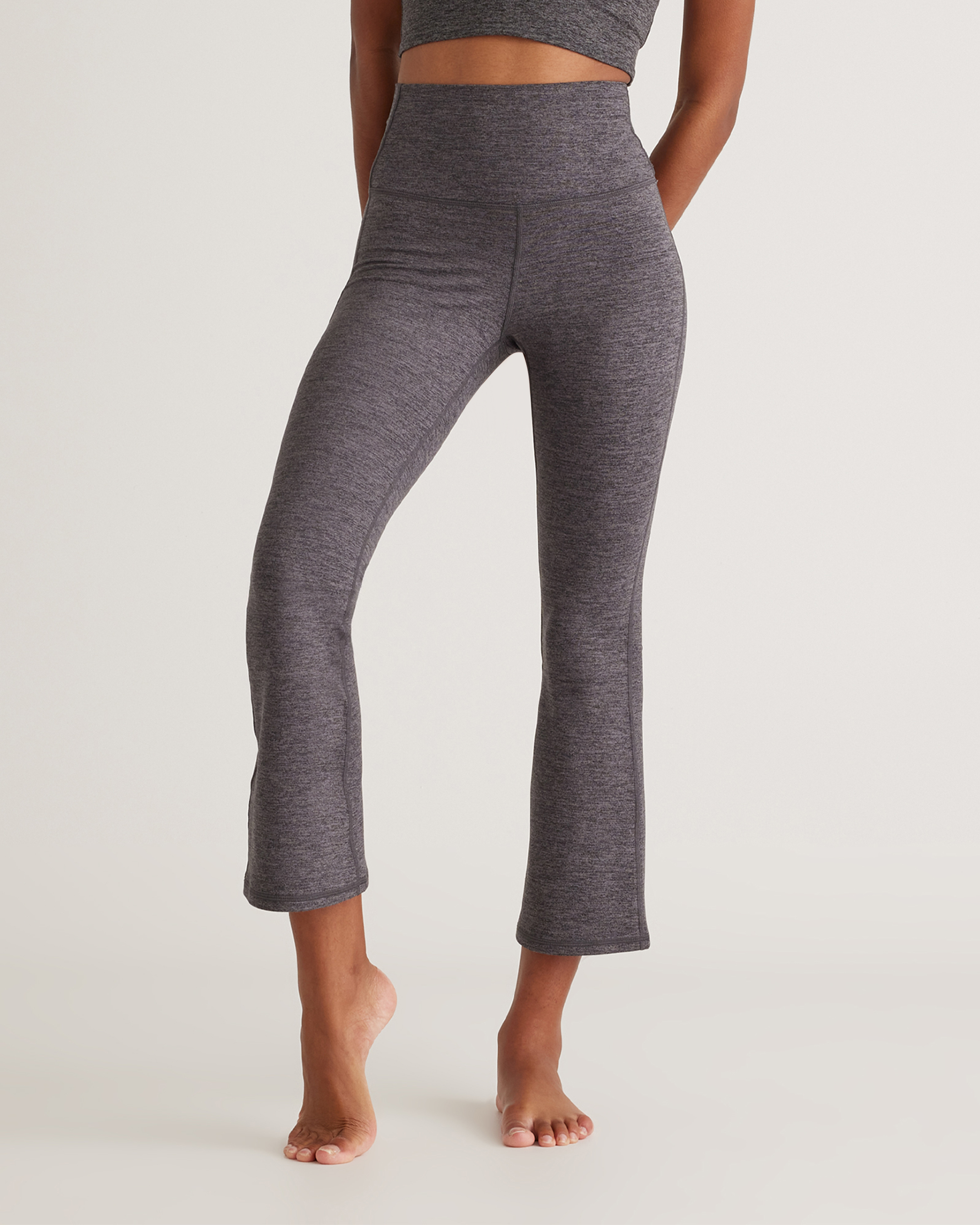 Shop Quince Women's Ultra-soft Cropped Bootcut Pants In Heather Charcoal