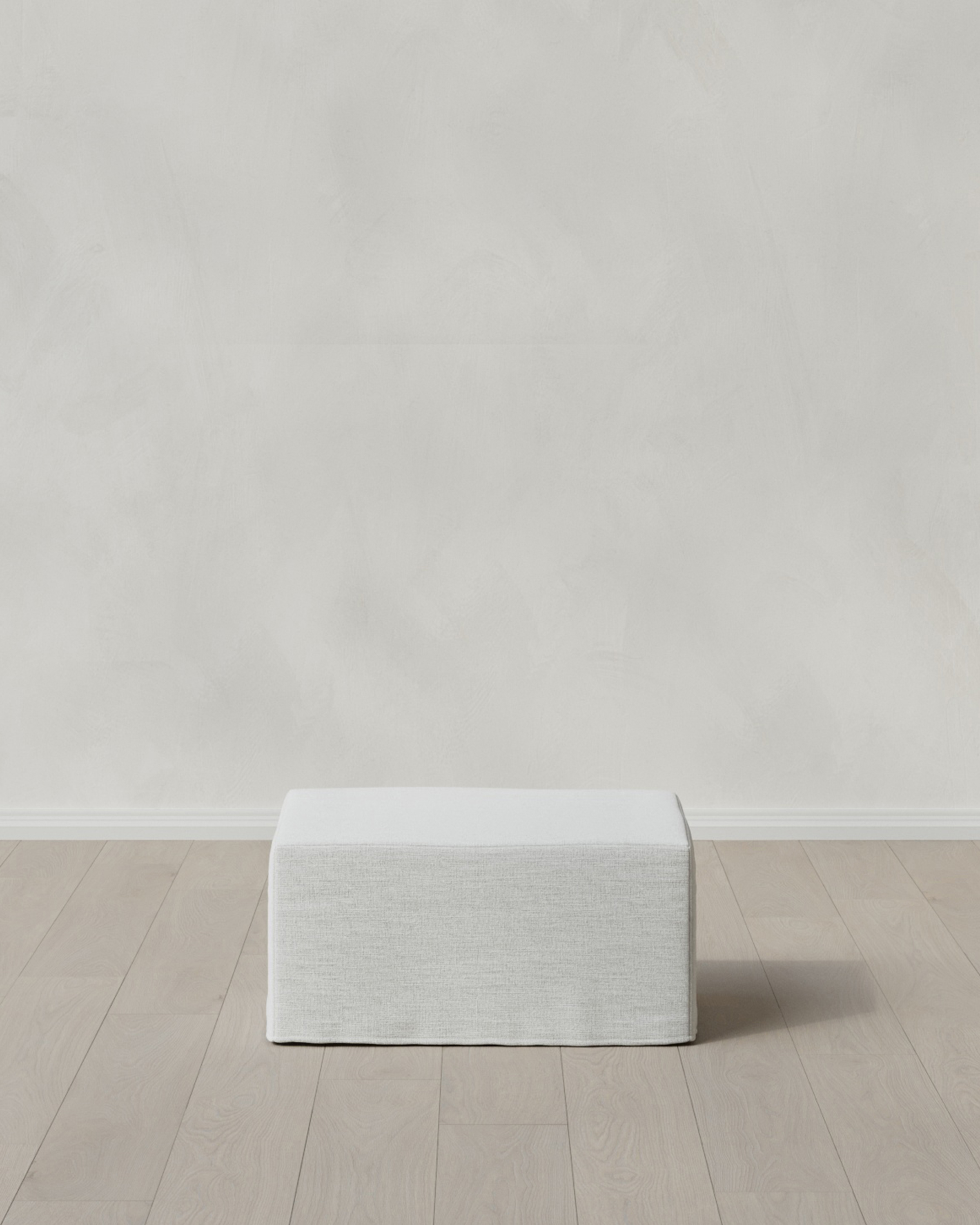 Ellery Performance Linen Slipcover Ottoman - thumbnail 9