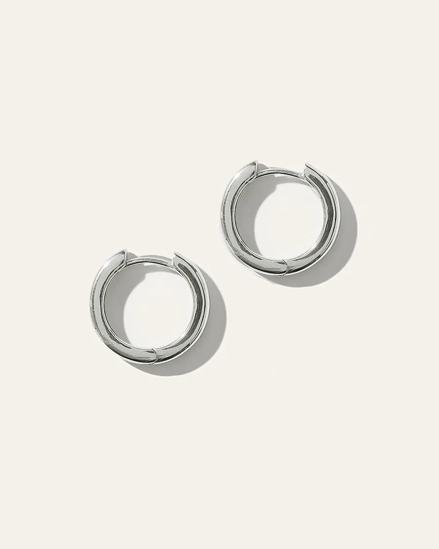 Silver Slim Huggie Earring 2