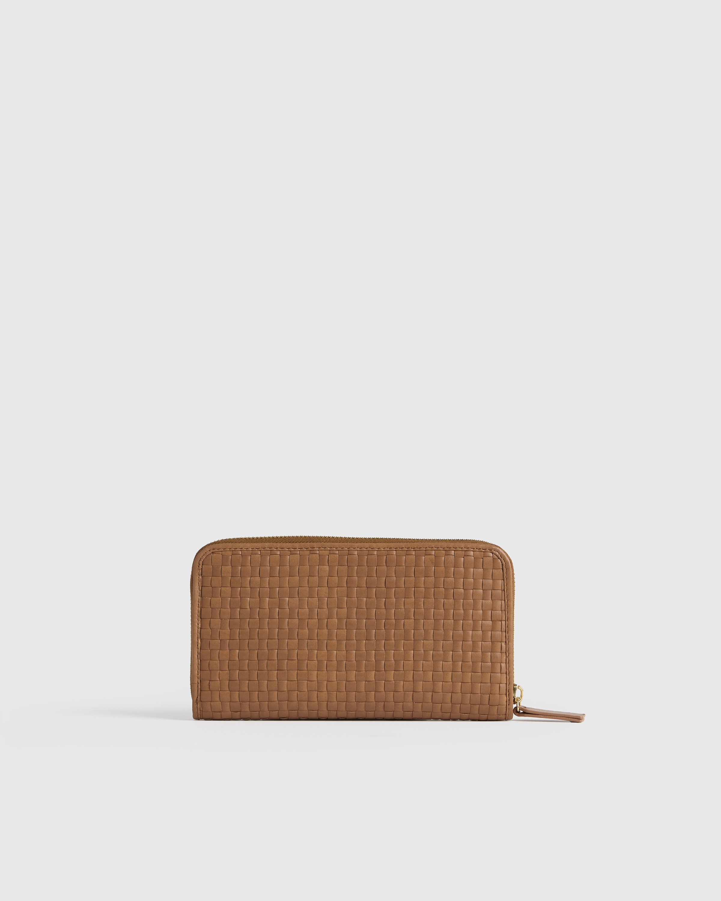 Italian Leather Handwoven Continental Wallet in Cognac
