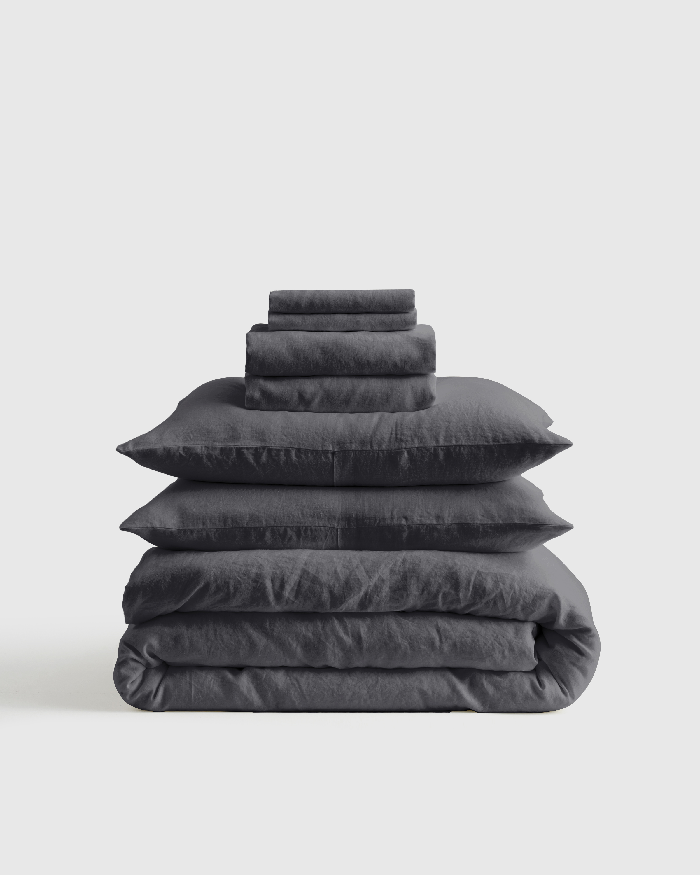 european linen deluxe bedding bundle, king, charcoal