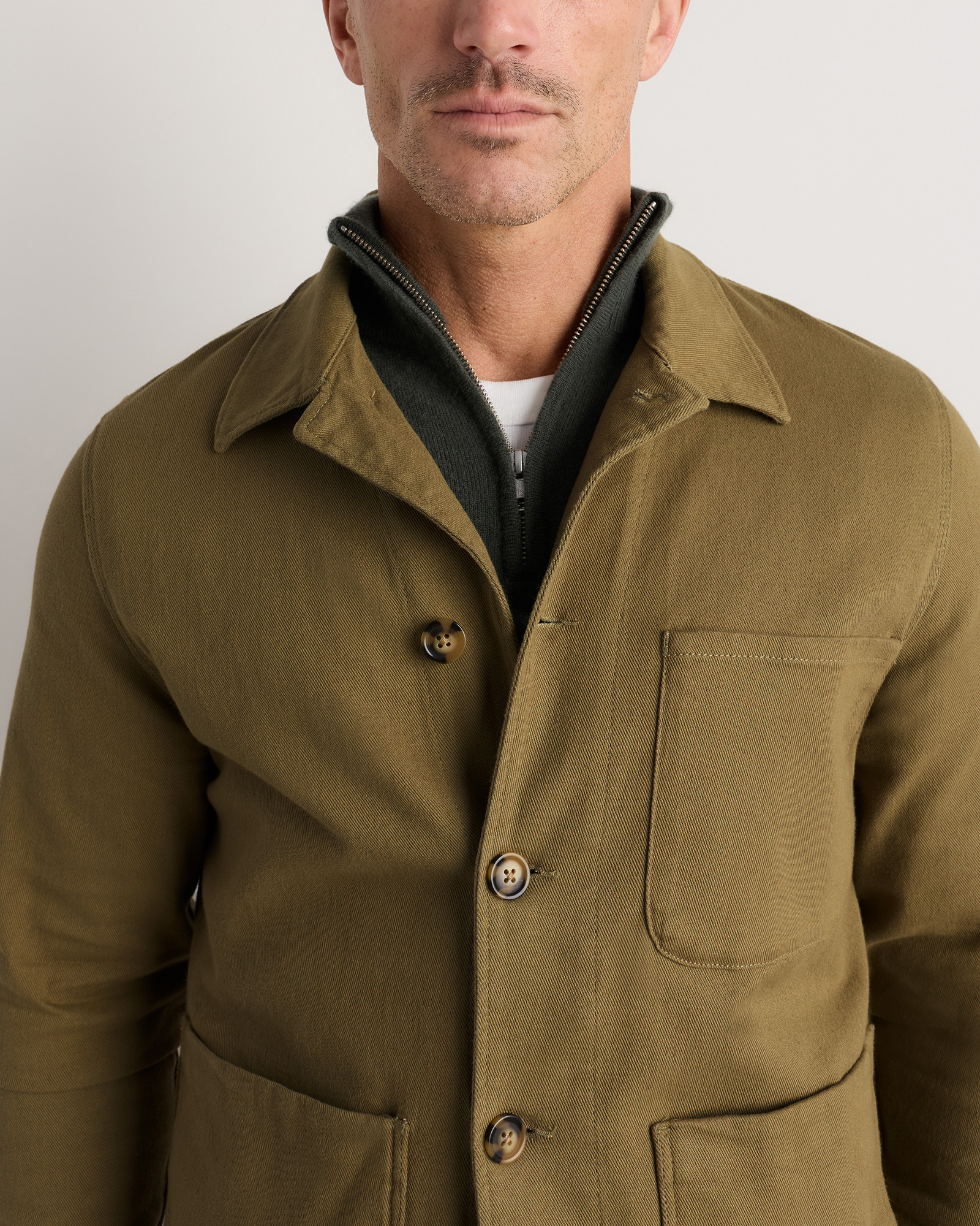 Organic Stretch Chore Jacket in Navy