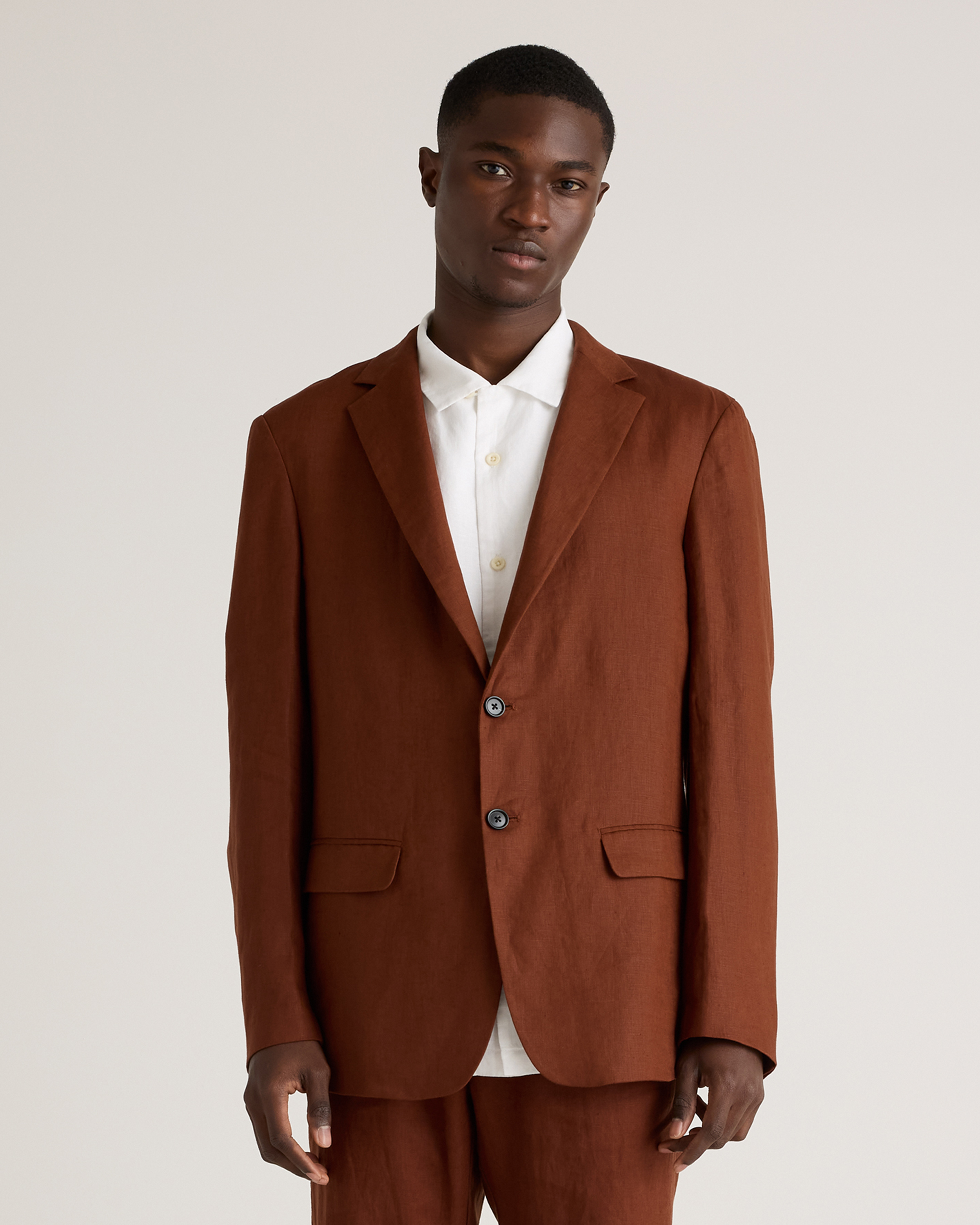 Quince Men's 100% European Linen Blazer In Brown