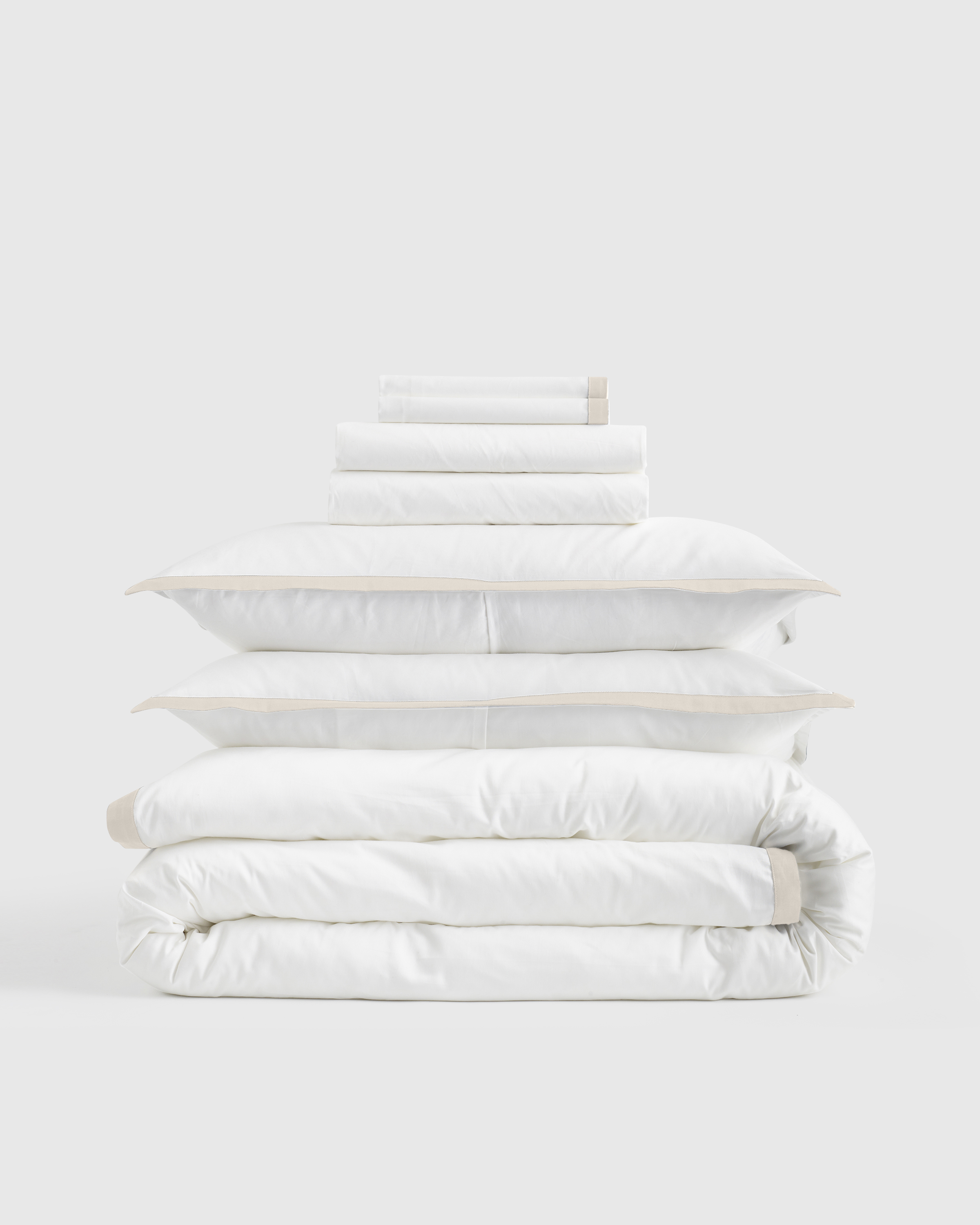 Classic Organic Percale Border Deluxe Bedding Bundle