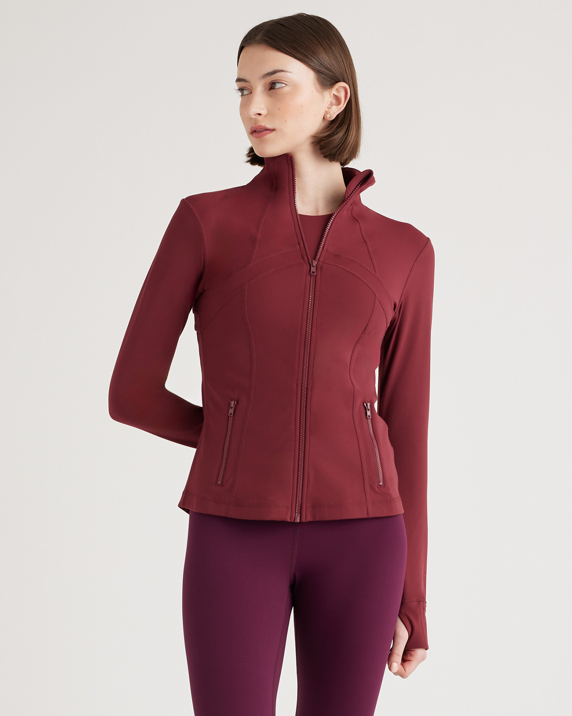 Shop Quince Women's Ultra-form Slim Fit Jacket In Merlot