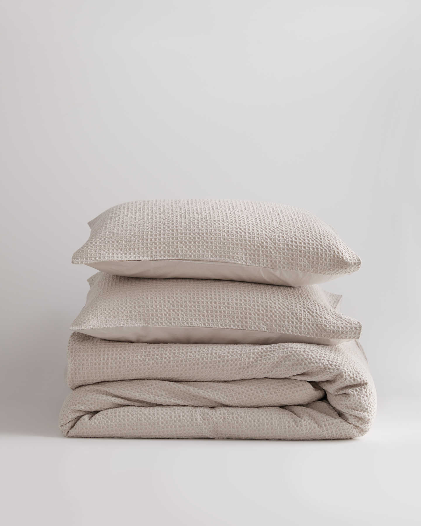 Organic Luxe Waffle Duvet Cover Set - Sand