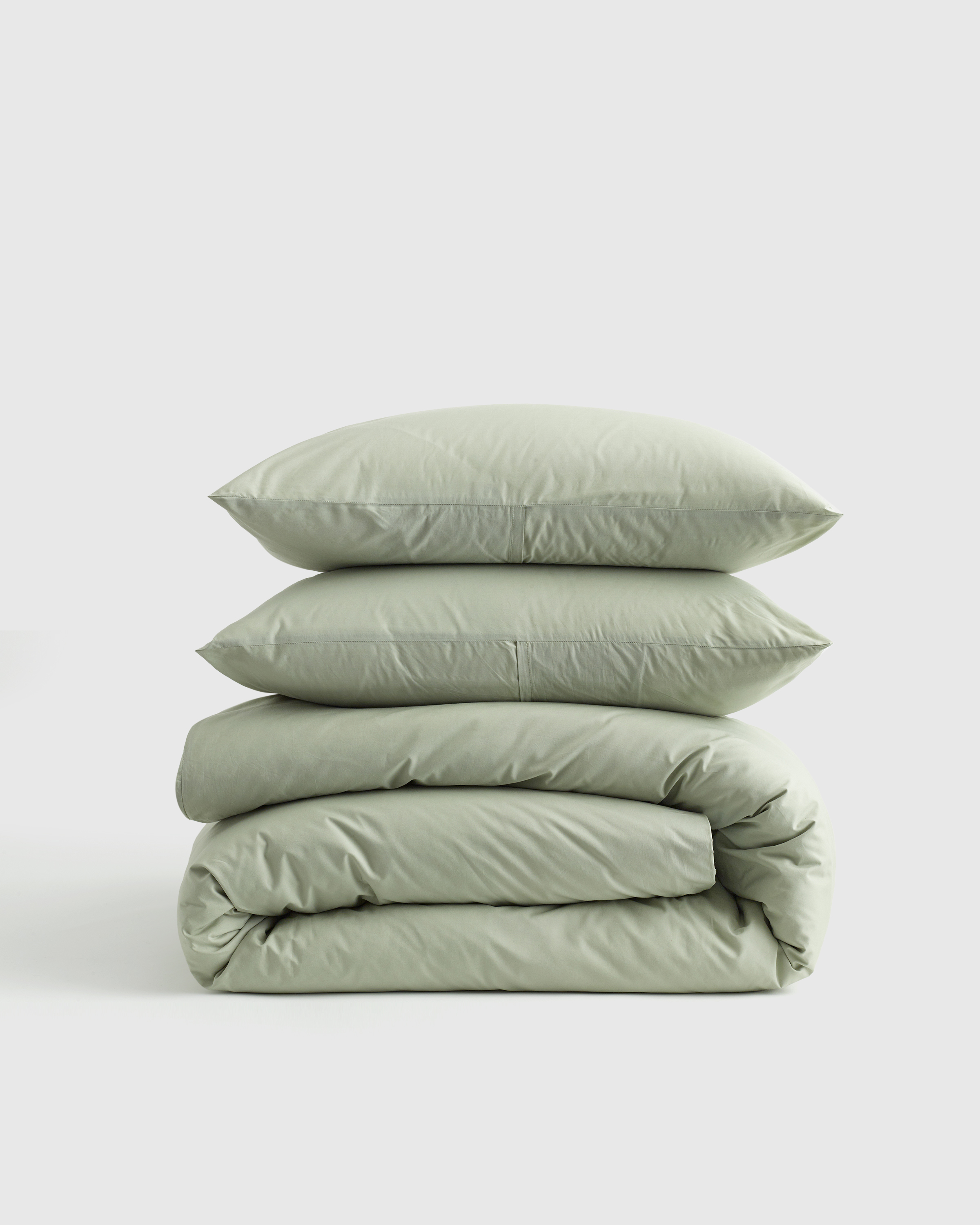 Classic Organic Percale Duvet Cover Set in White