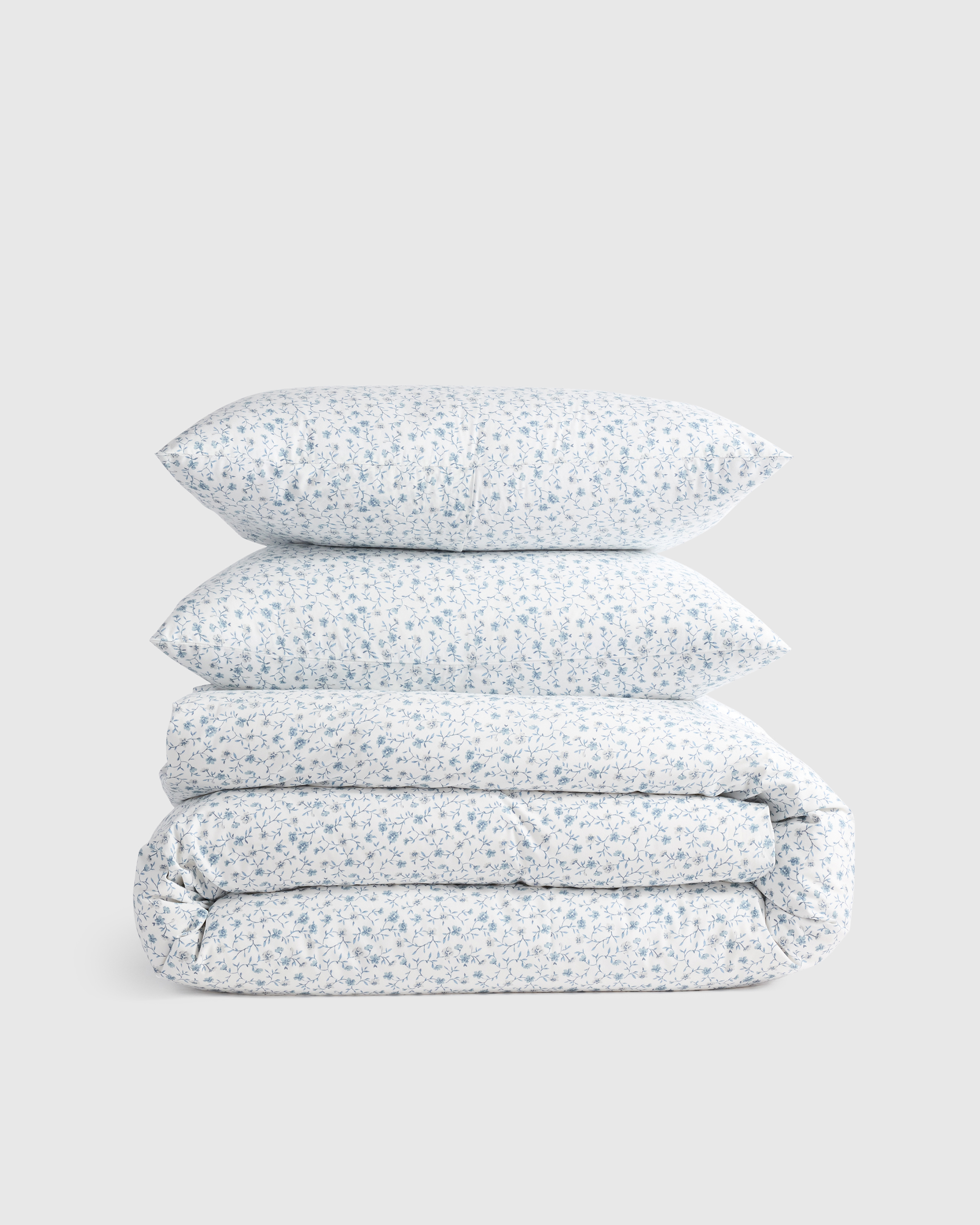 Classic Organic Percale Floral Duvet Cover Set