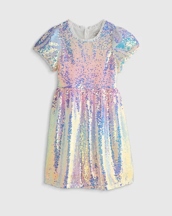 Sequin Flutter Sleeve Dress