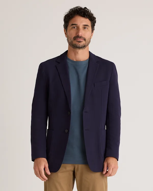 Cotton Pique Knit Blazer