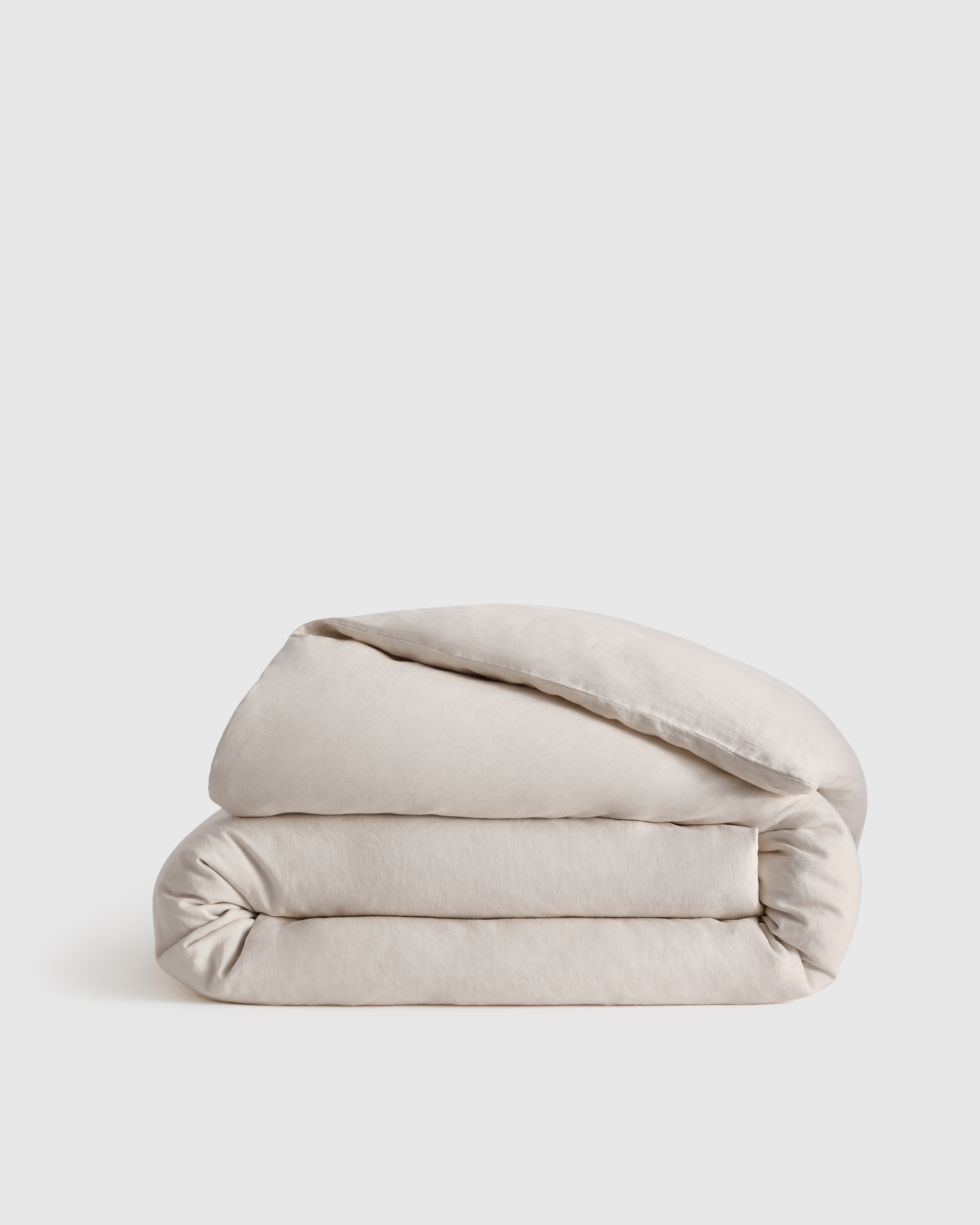 quince tobacco linen Linen Duvet Cover in Sand