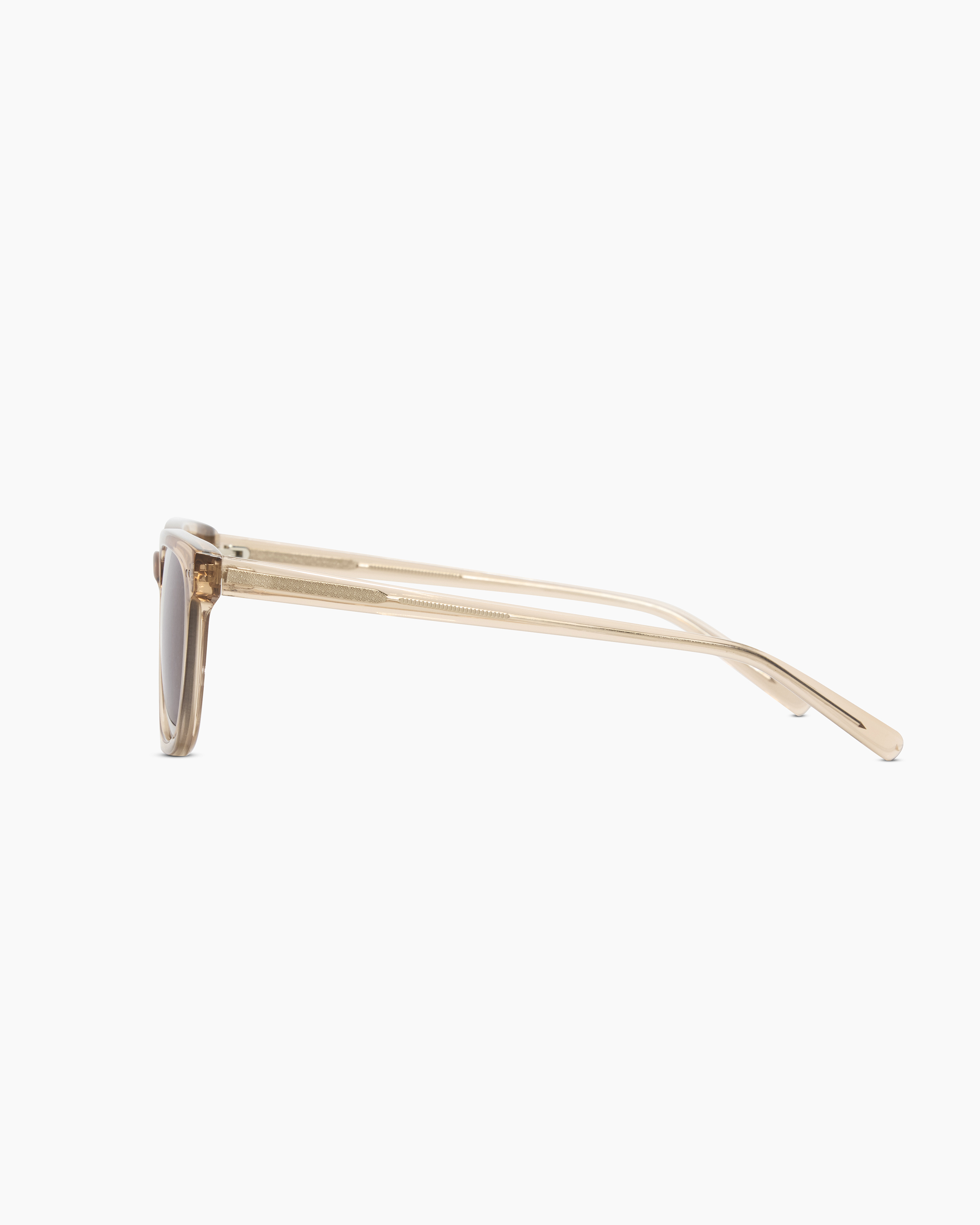 EUC QUINCE Athens Polarized Acetate Sunglasses Clear Brown Brown Lens Modern Translucent Brown Keyhole Bridge Acetate Trapezoid Polarized  main image 4