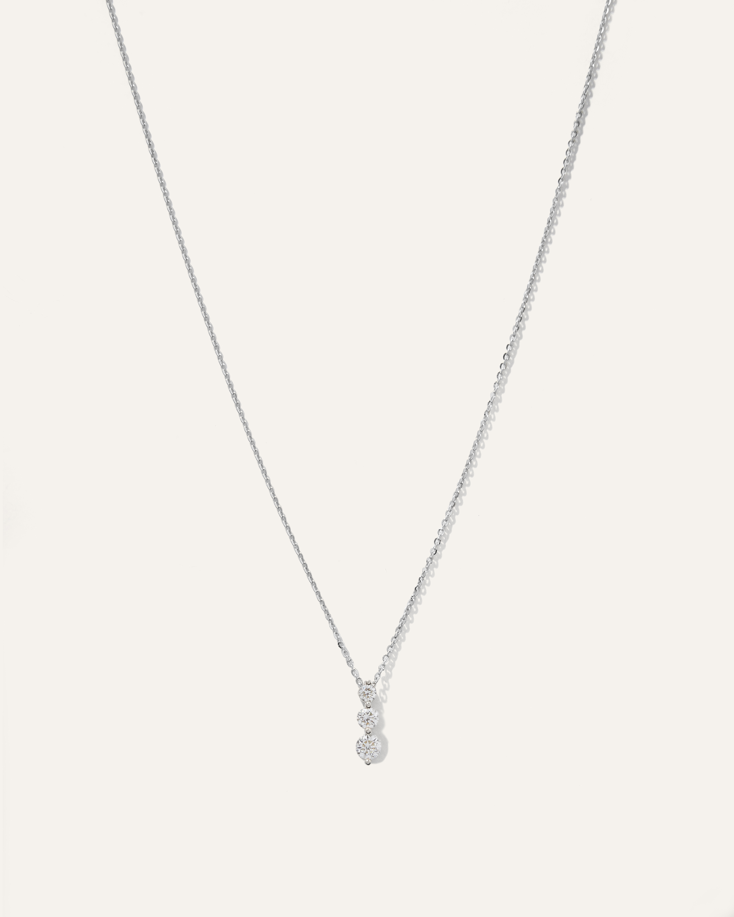 Quince Women's 14k Gold Diamond Three Stone Drop Necklace In Metallic