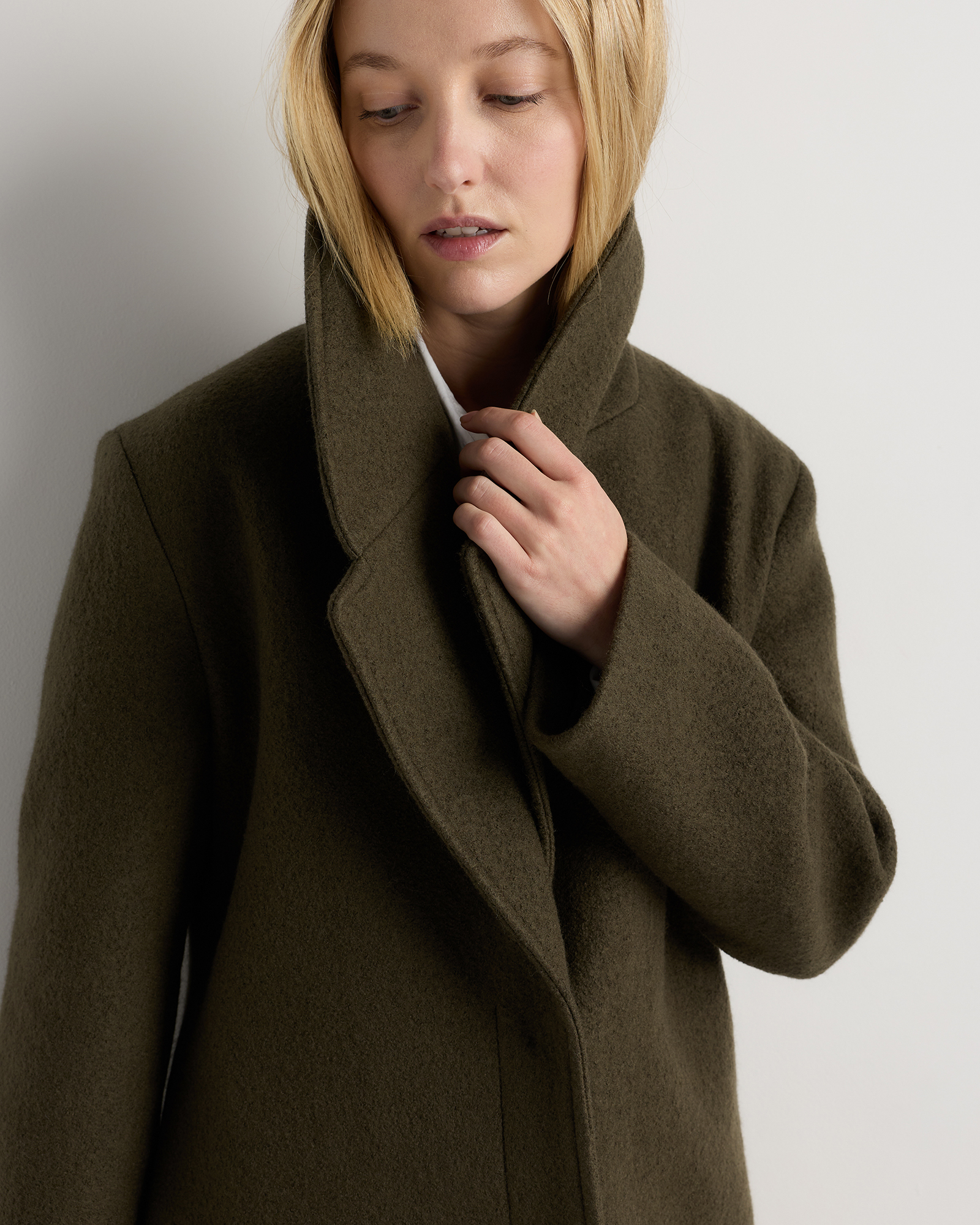 100% Merino Wool Shawl Collar Long Coat