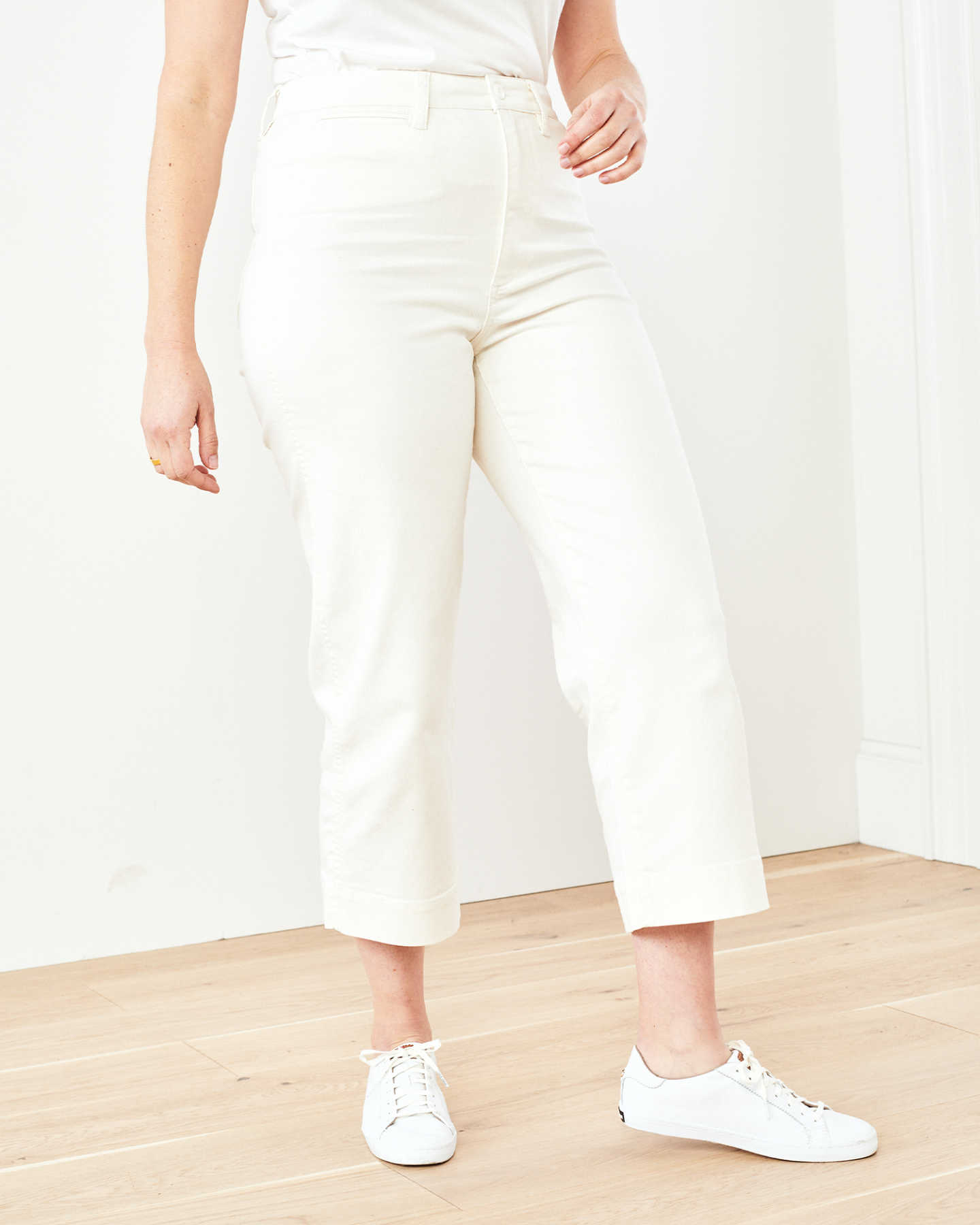 Pair With - Stretch Cotton Twill Wide-Leg Crop Pant - Ivory