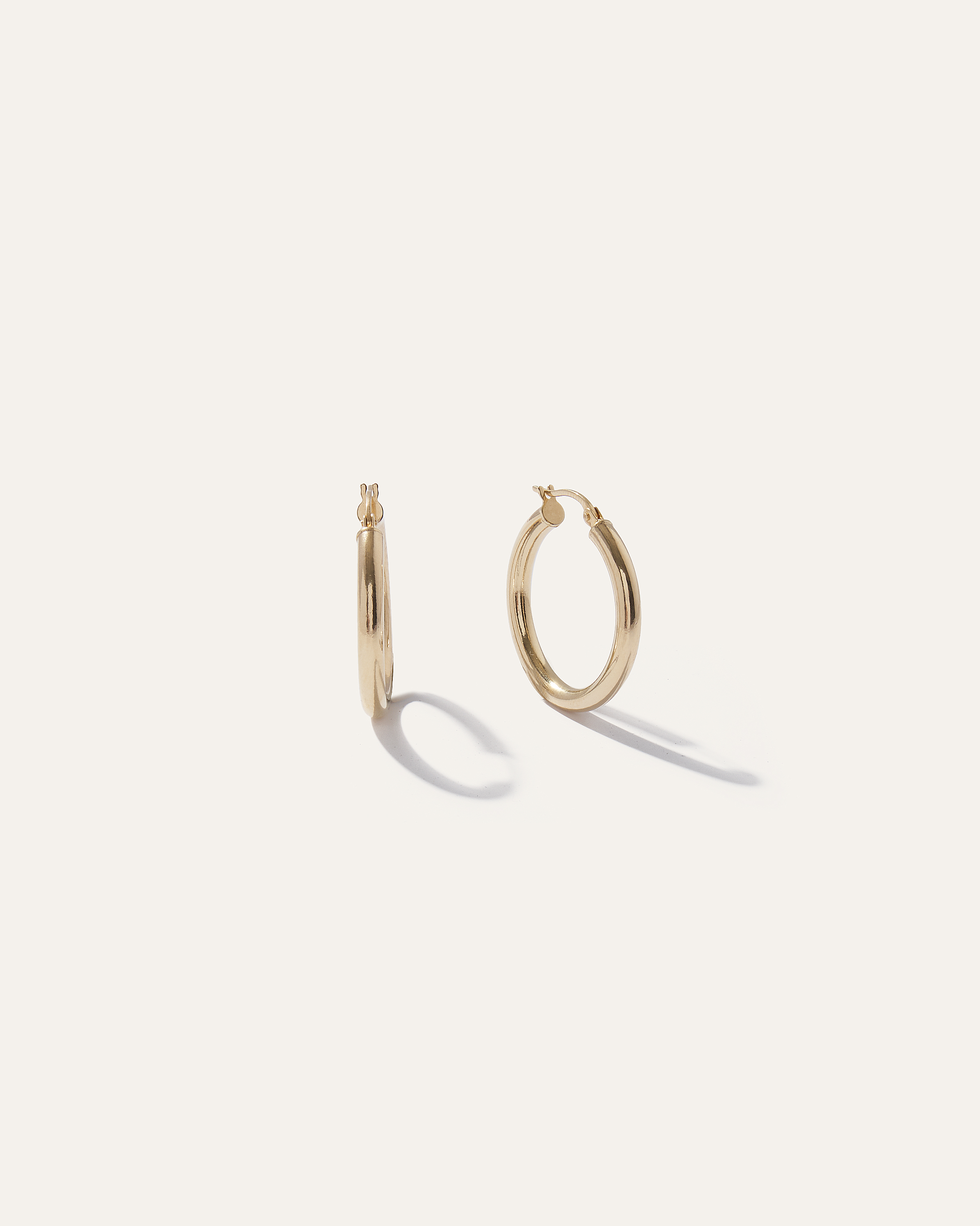 Quince Women's 14k Gold 25mm Tube Hoop Earrings