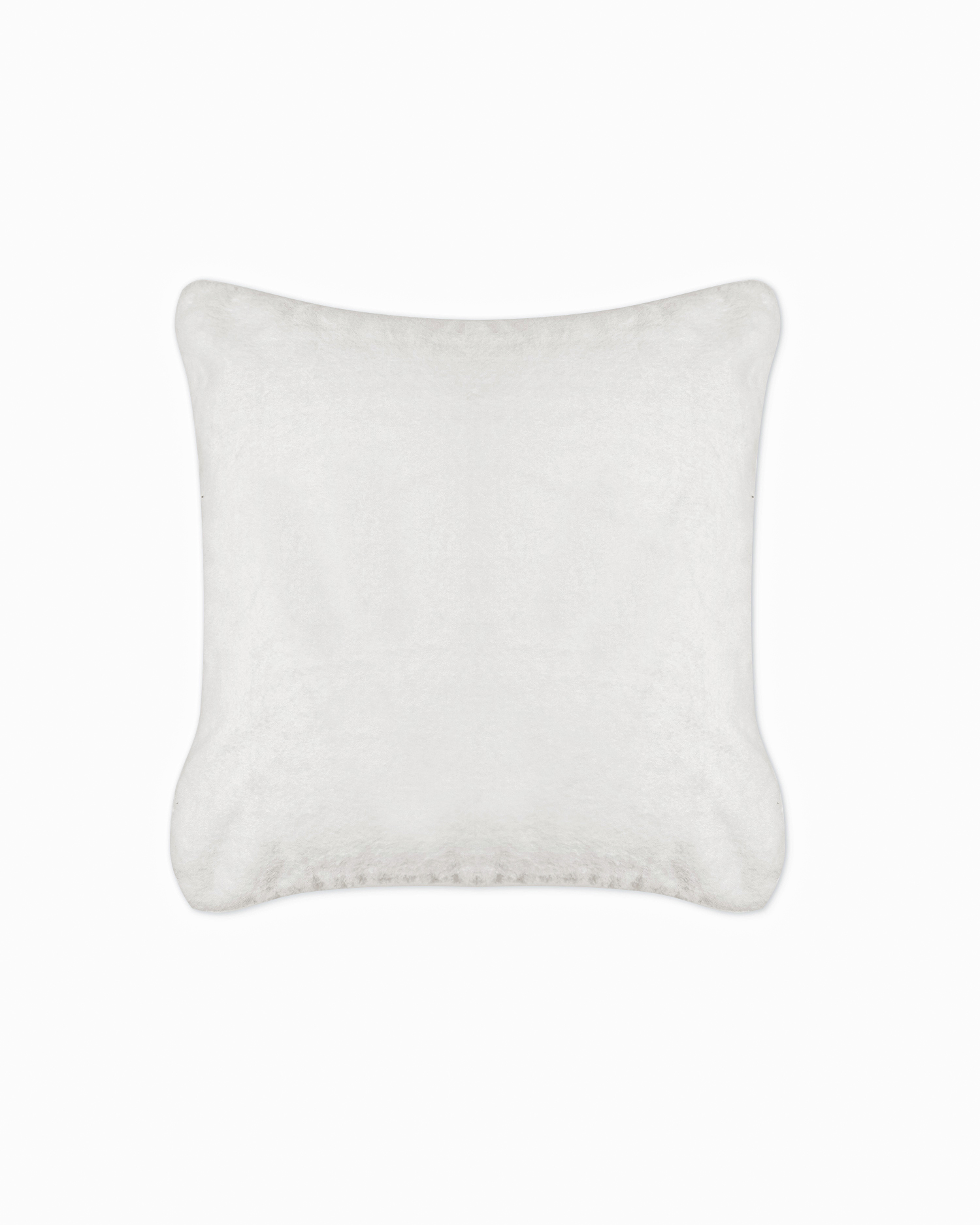 Quince Plush Faux Fur Pillow Cover In White