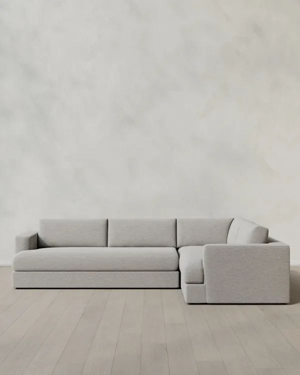 Sierra Curved Arm L Sectional in Performance Basketweave