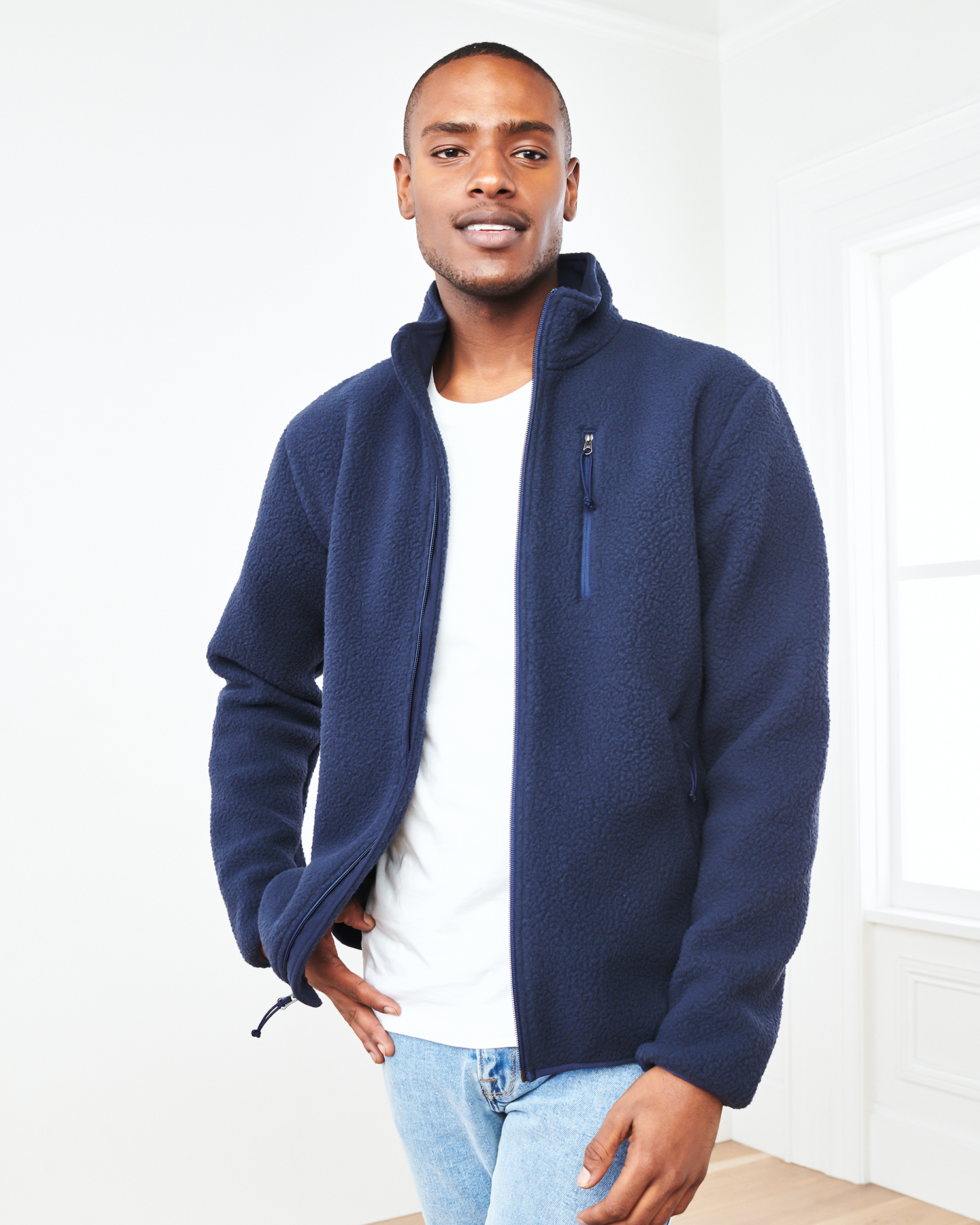 mens navy fleece