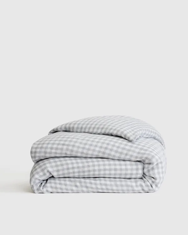 European Linen Gingham Duvet Cover