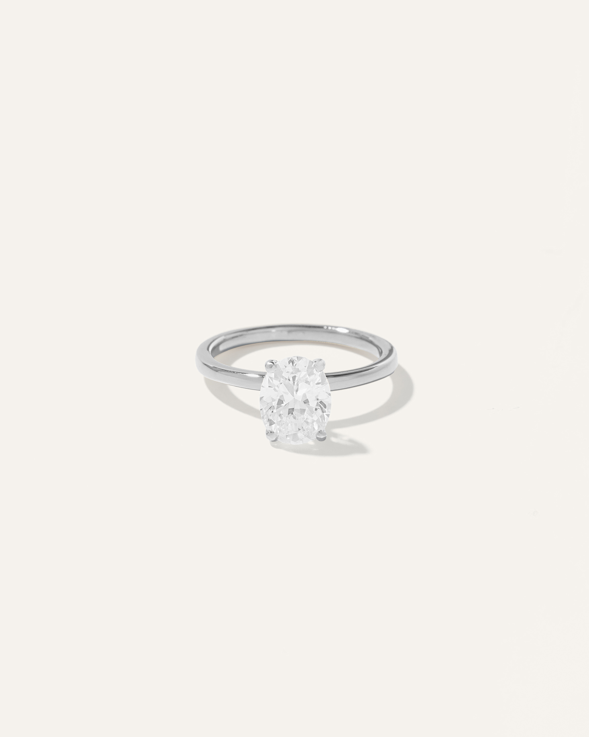 Shop Quince Women's Lab Grown Diamond Oval Comfort Fit Engagement Ring In White Gold