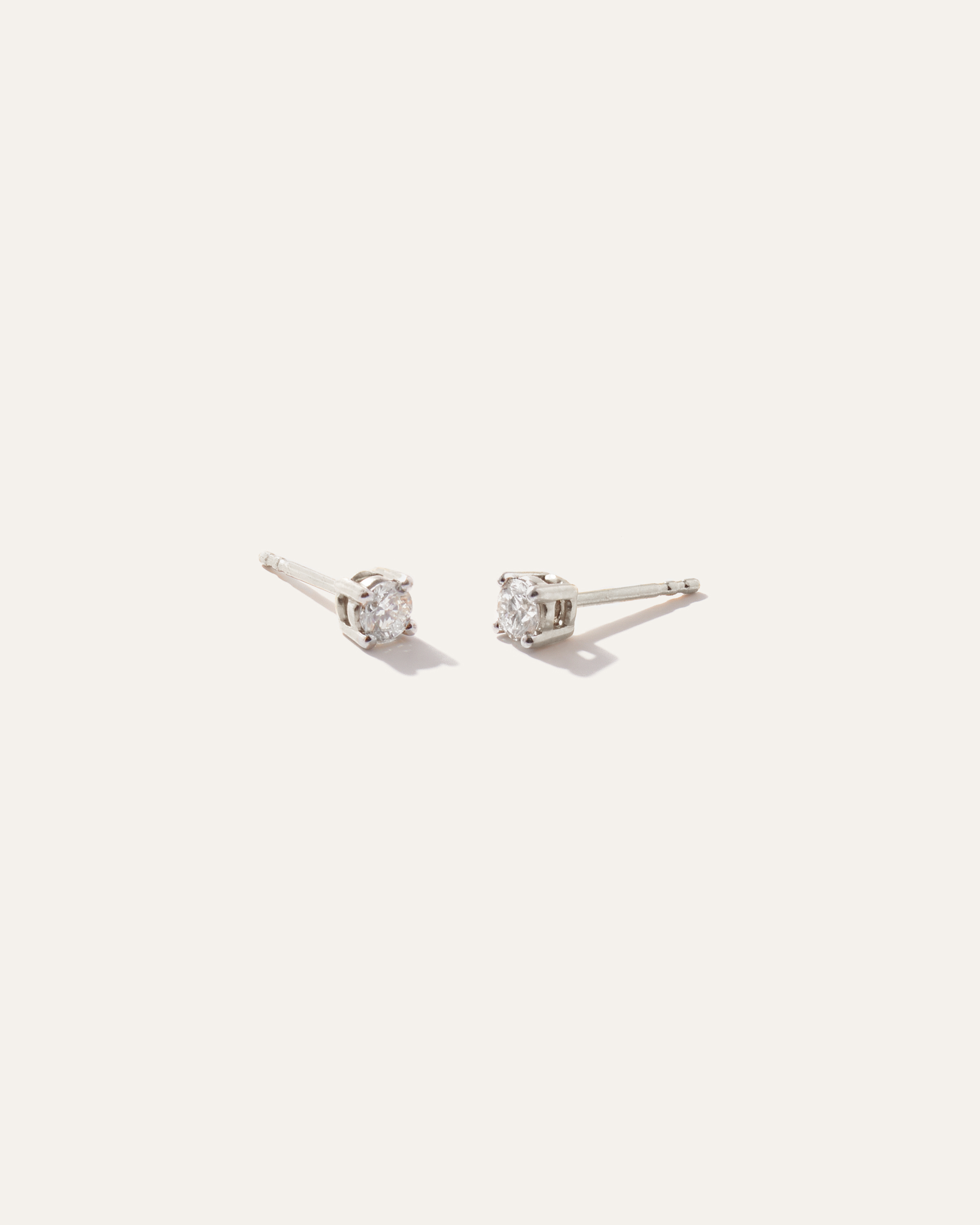 Quince Women's 14k Classic Round Studs 0.28 Carat In White
