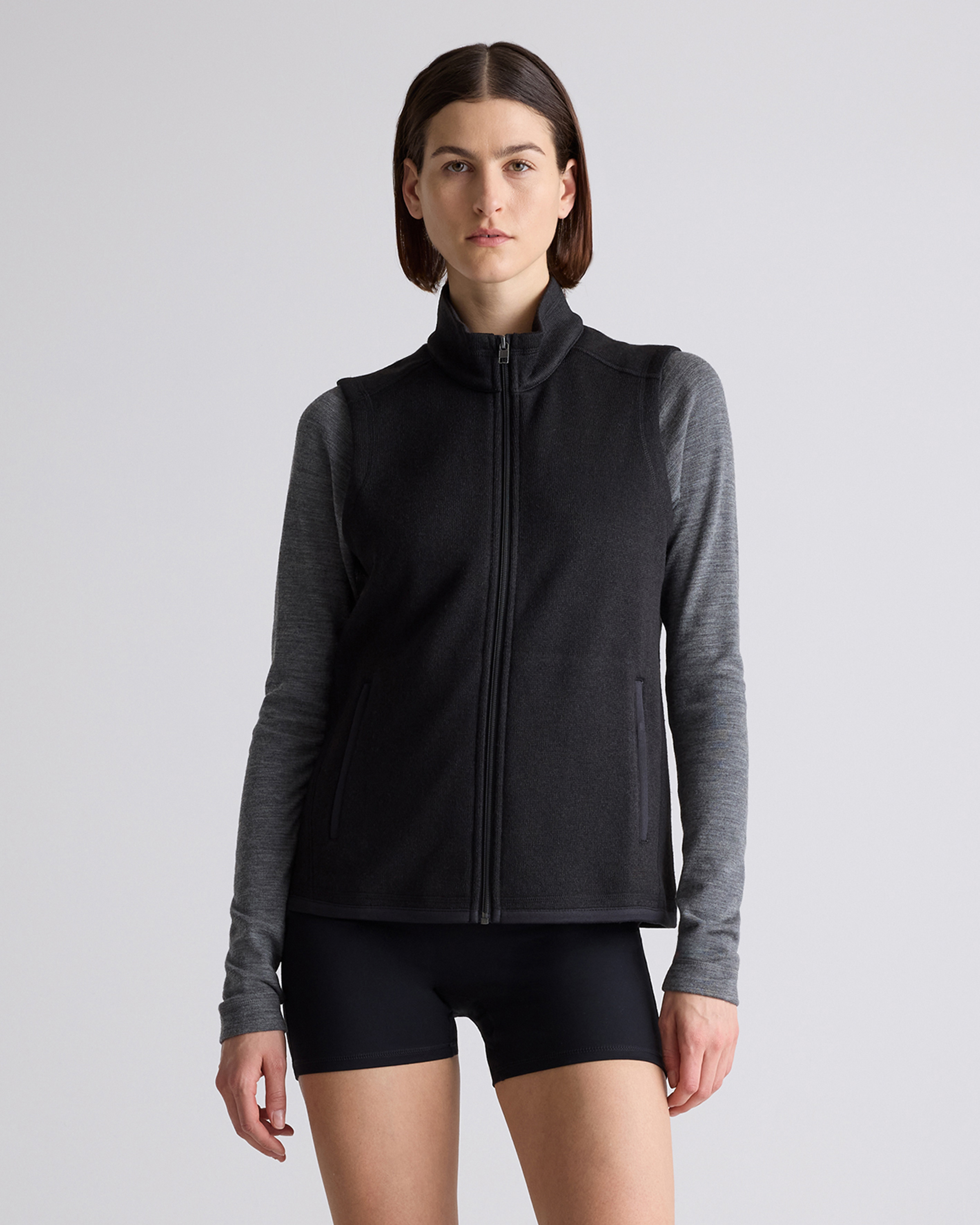 Sweater-Knit Fleece Full-Zip Vest