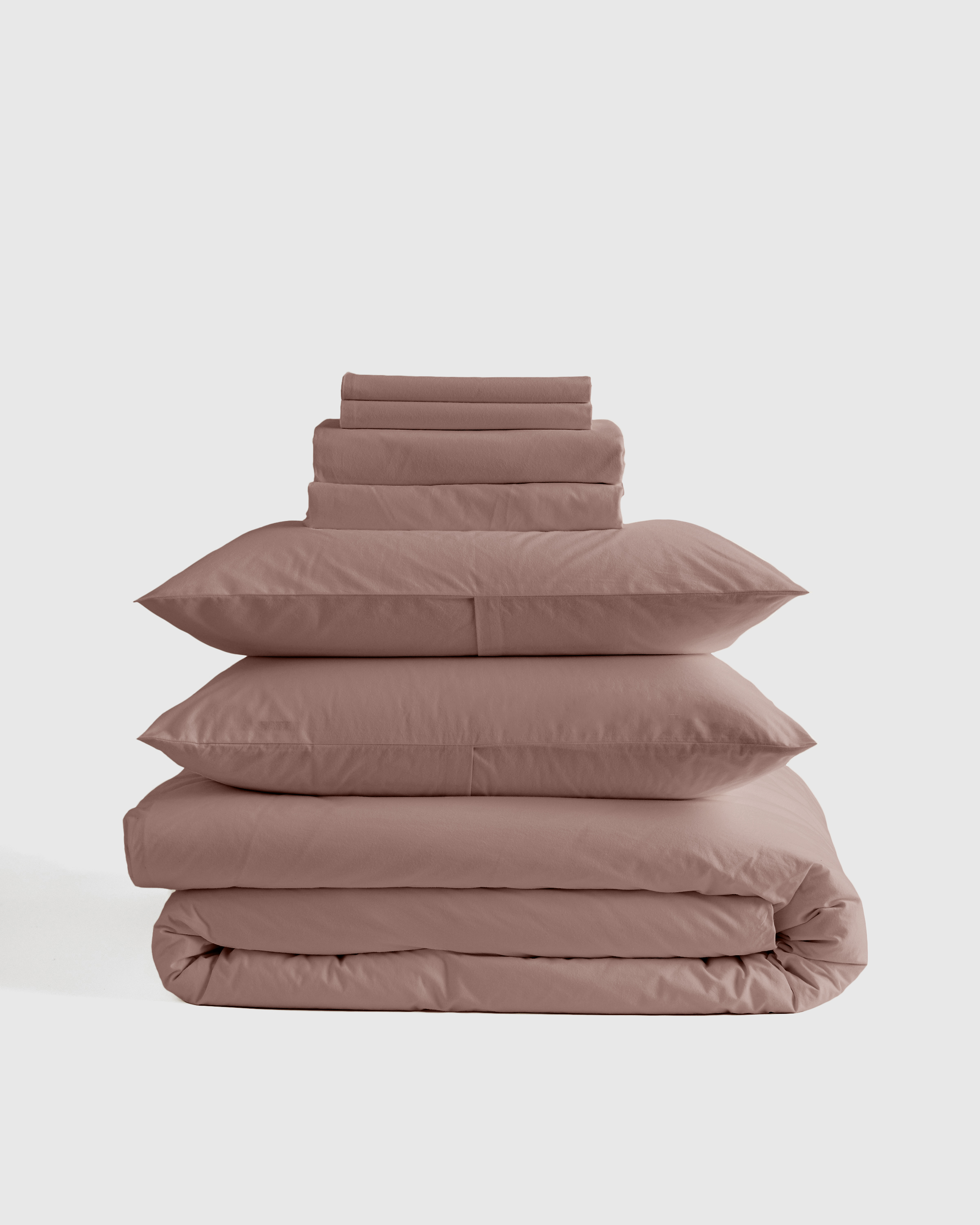 Quince Organic Brushed Cotton Deluxe Bedding Bundle - Nightfall, Queen