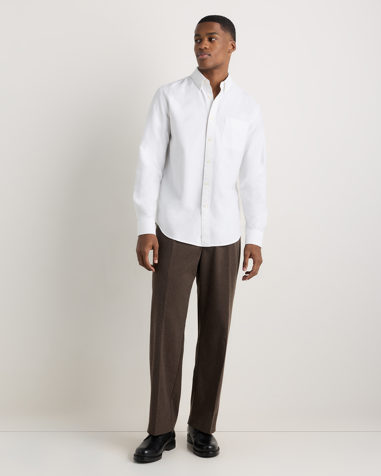 100% Organic Cotton Oxford Shirt in White