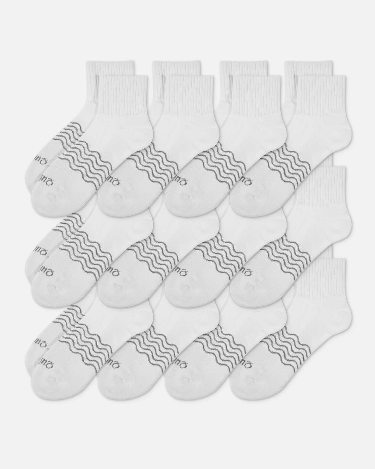 Organic Cotton Quarter Socks (12-Pack) - White