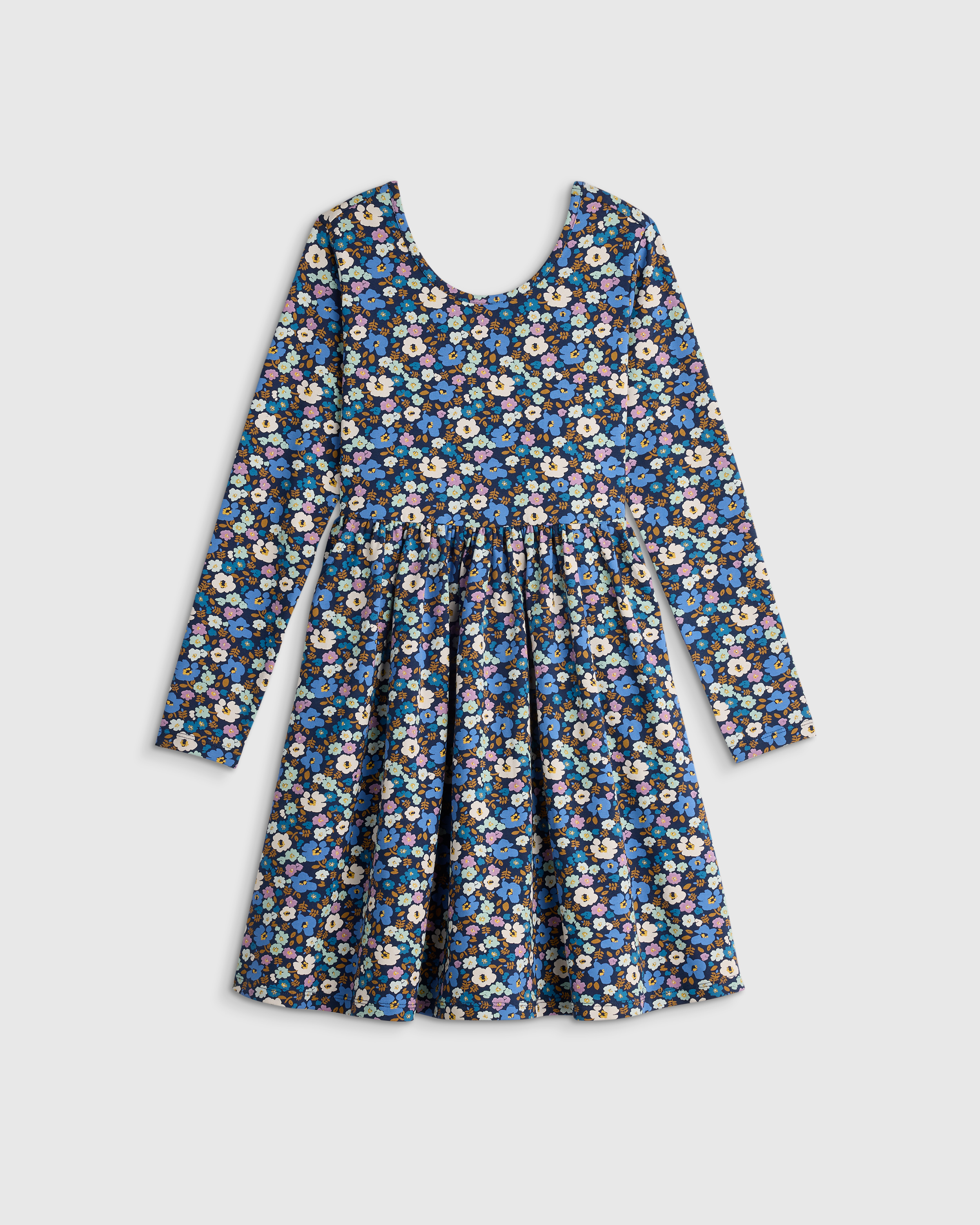 chinese dress ladies Blue Printed Puff Sleeve Skater Dress – AX Paris main image 1