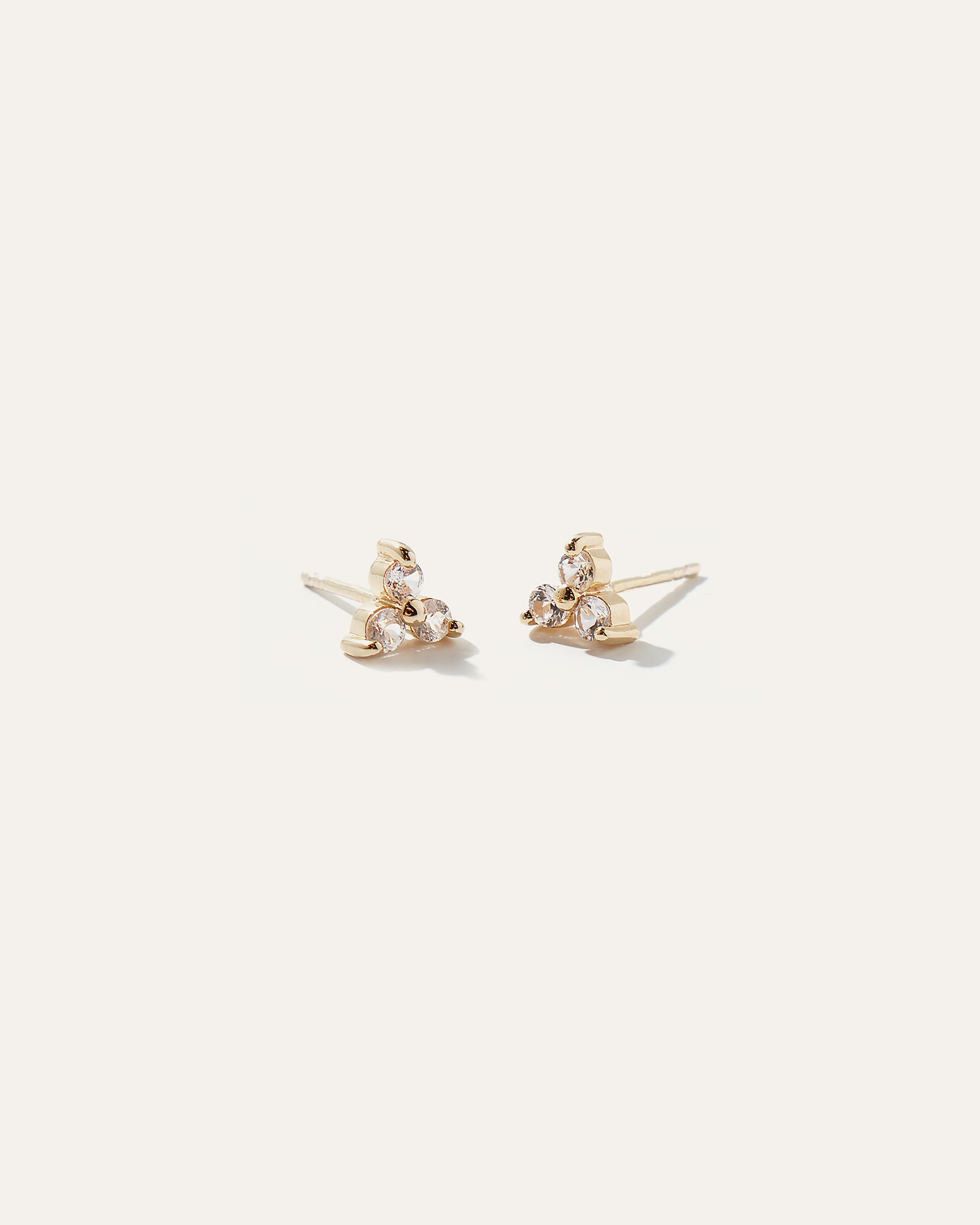 Quince Women's White Sapphire Triad Studs In Gold