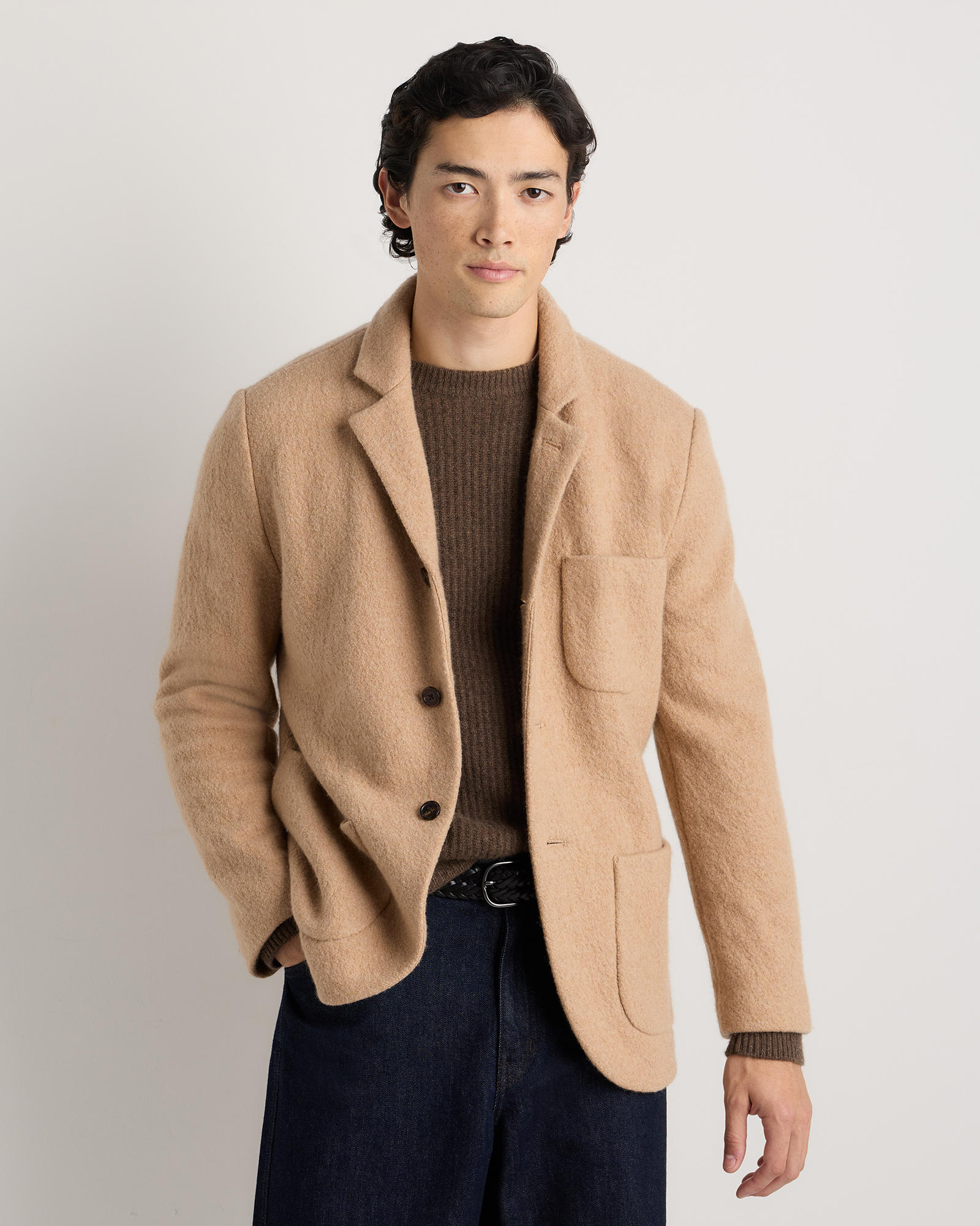 Boiled Wool Cashmere Blazer