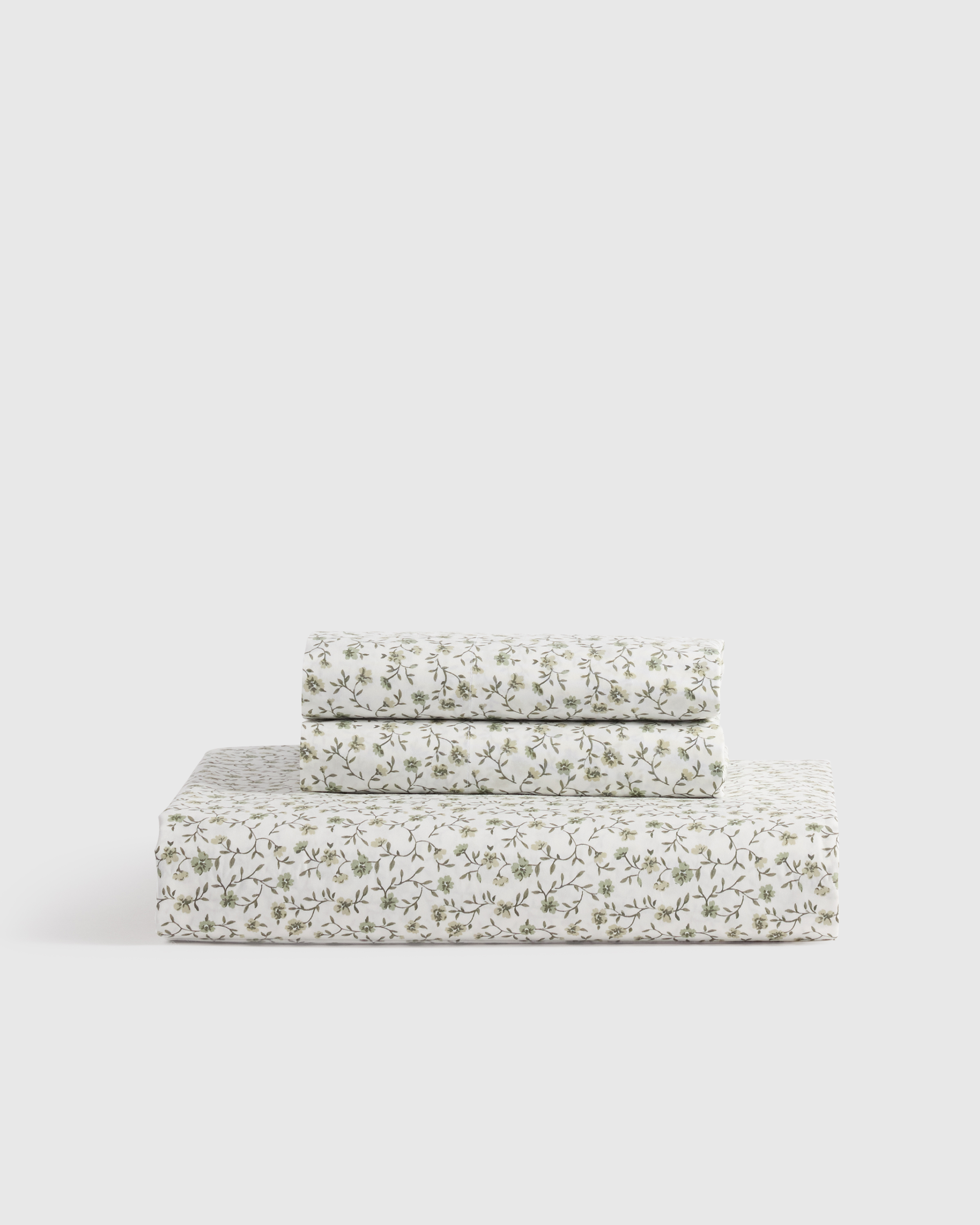 Classic Organic Percale Floral Fitted Sheet Set