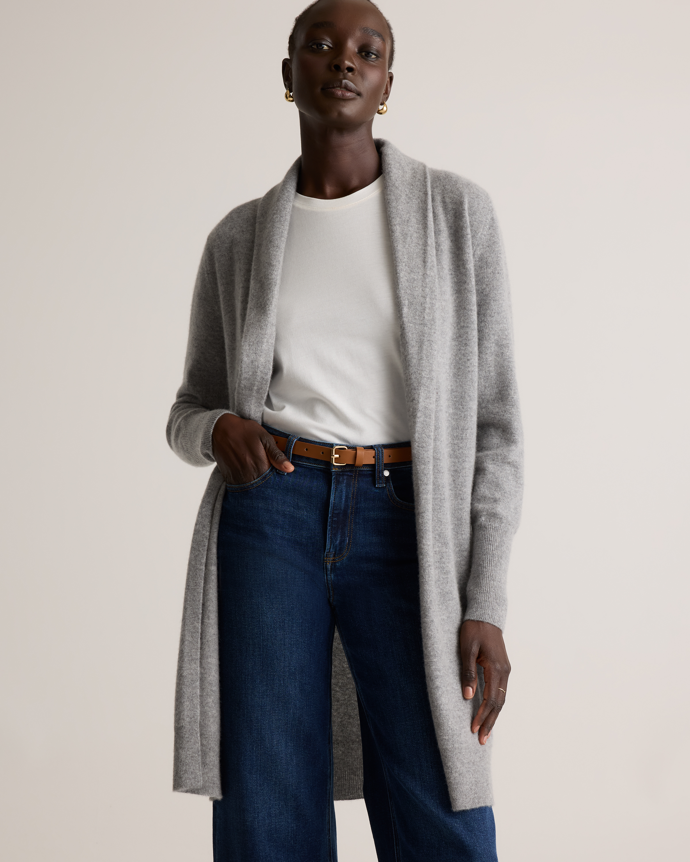 Mongolian Cashmere Duster Cardigan Sweater