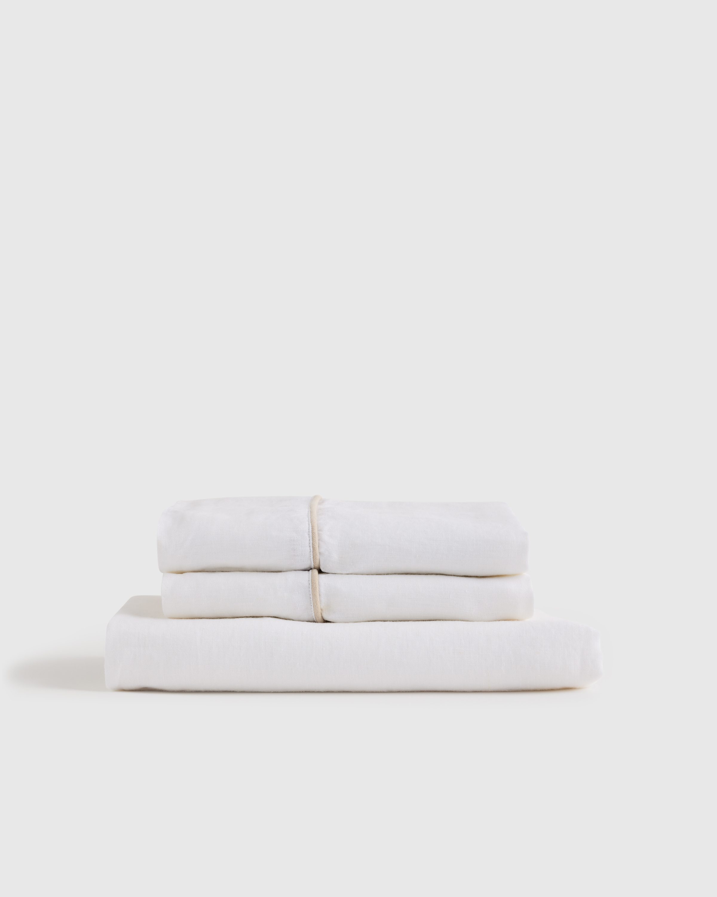 European Linen Piped Fitted Sheet Set