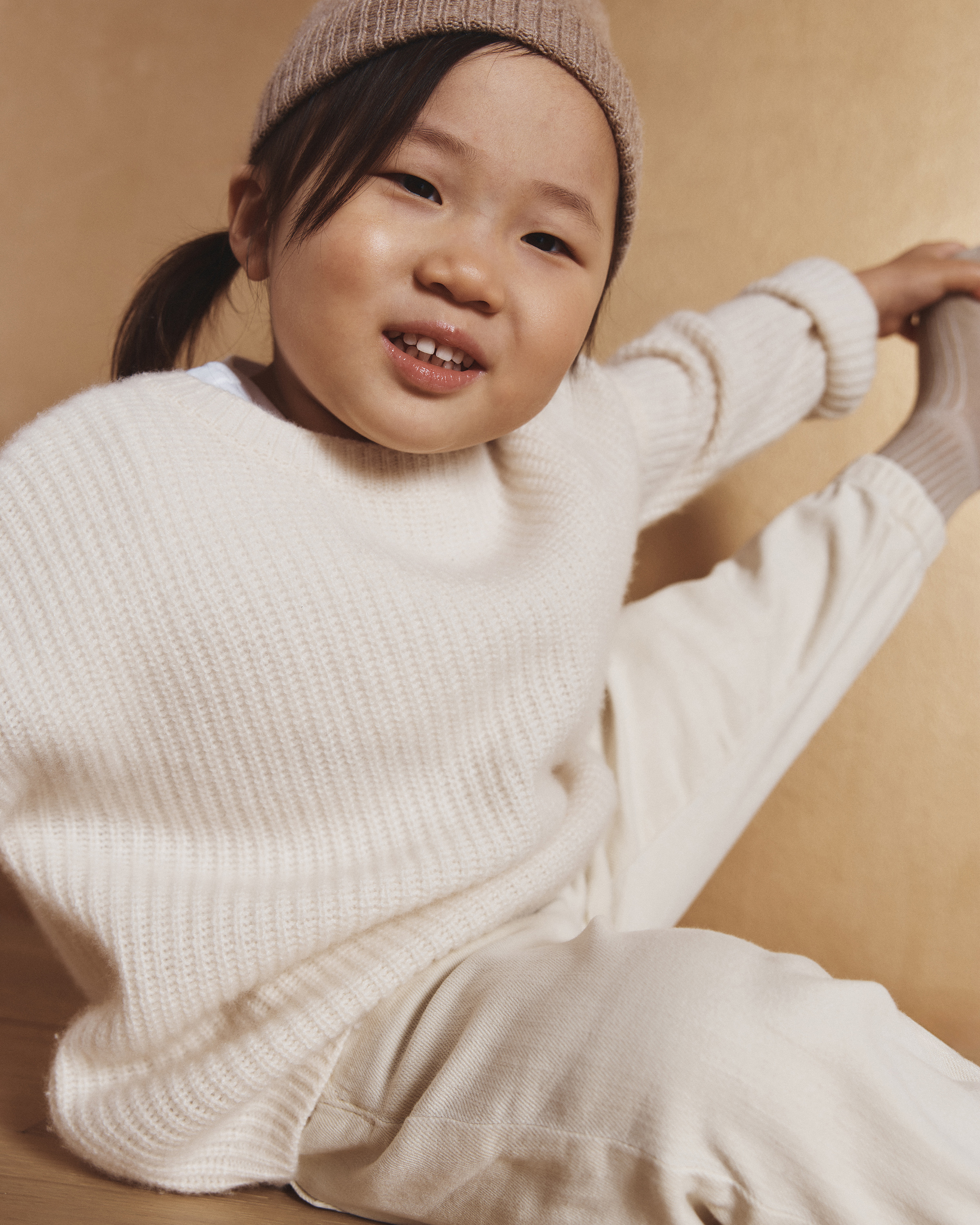 Mongolian Cashmere Fisherman Tunic Sweater - Baby - thumbnail 4