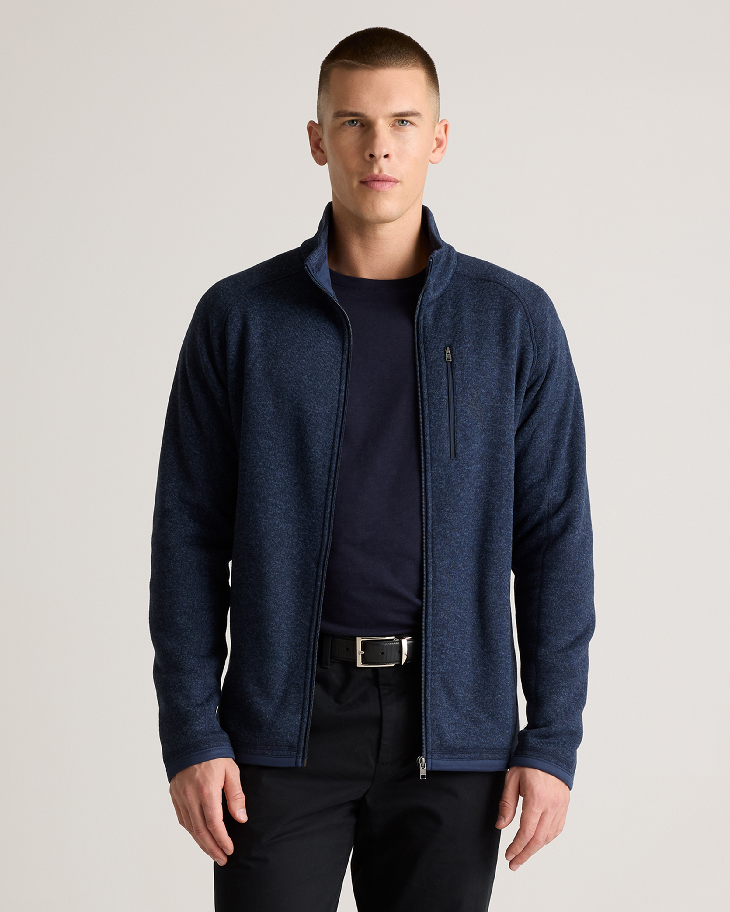 Sweater-Knit Fleece Full-Zip Jacket