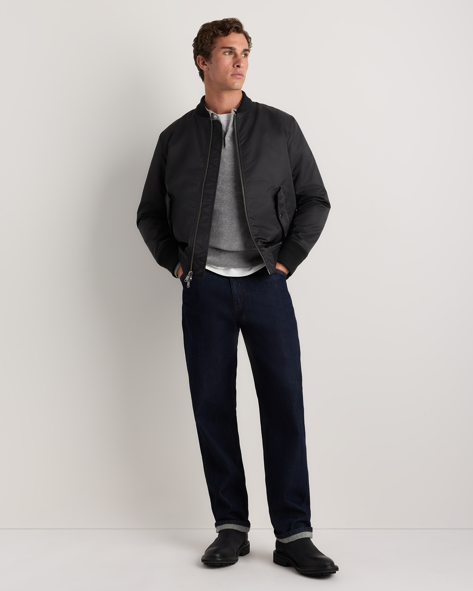 Men's Flight Nylon Bomber Jacket