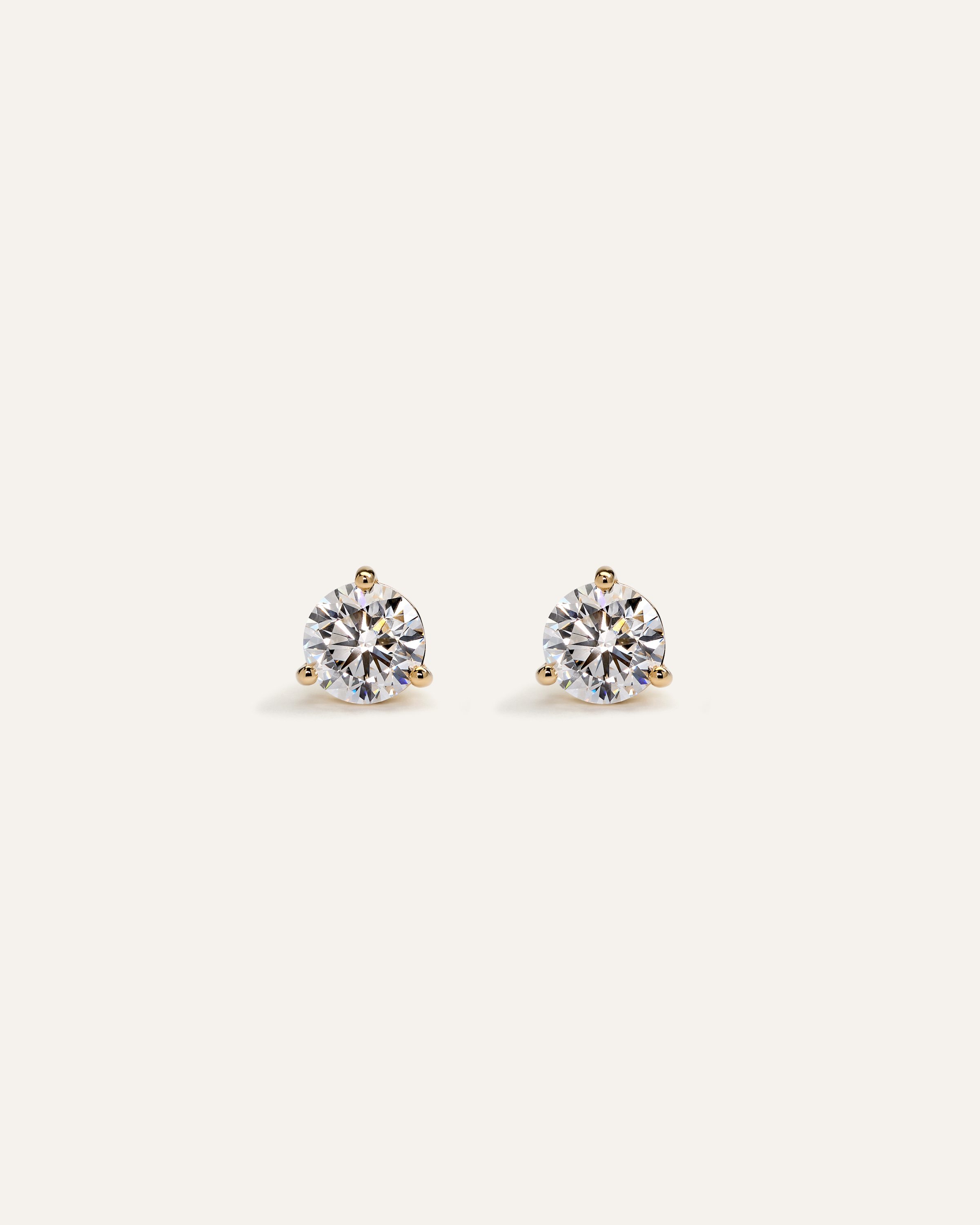 14K Gold Lab Grown Diamond Martini Studs - 1ctw