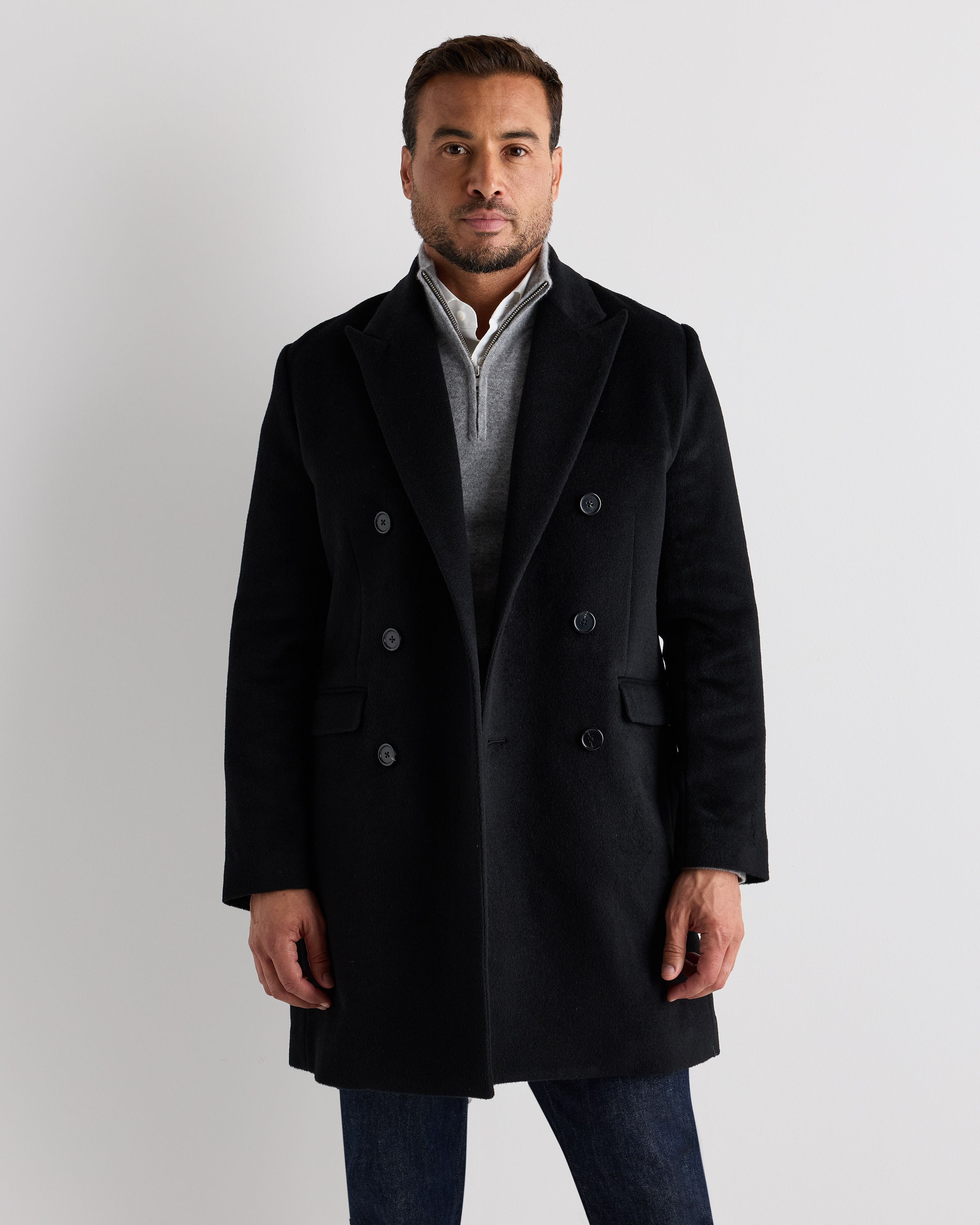 Camel Hair Double-Breasted Overcoat