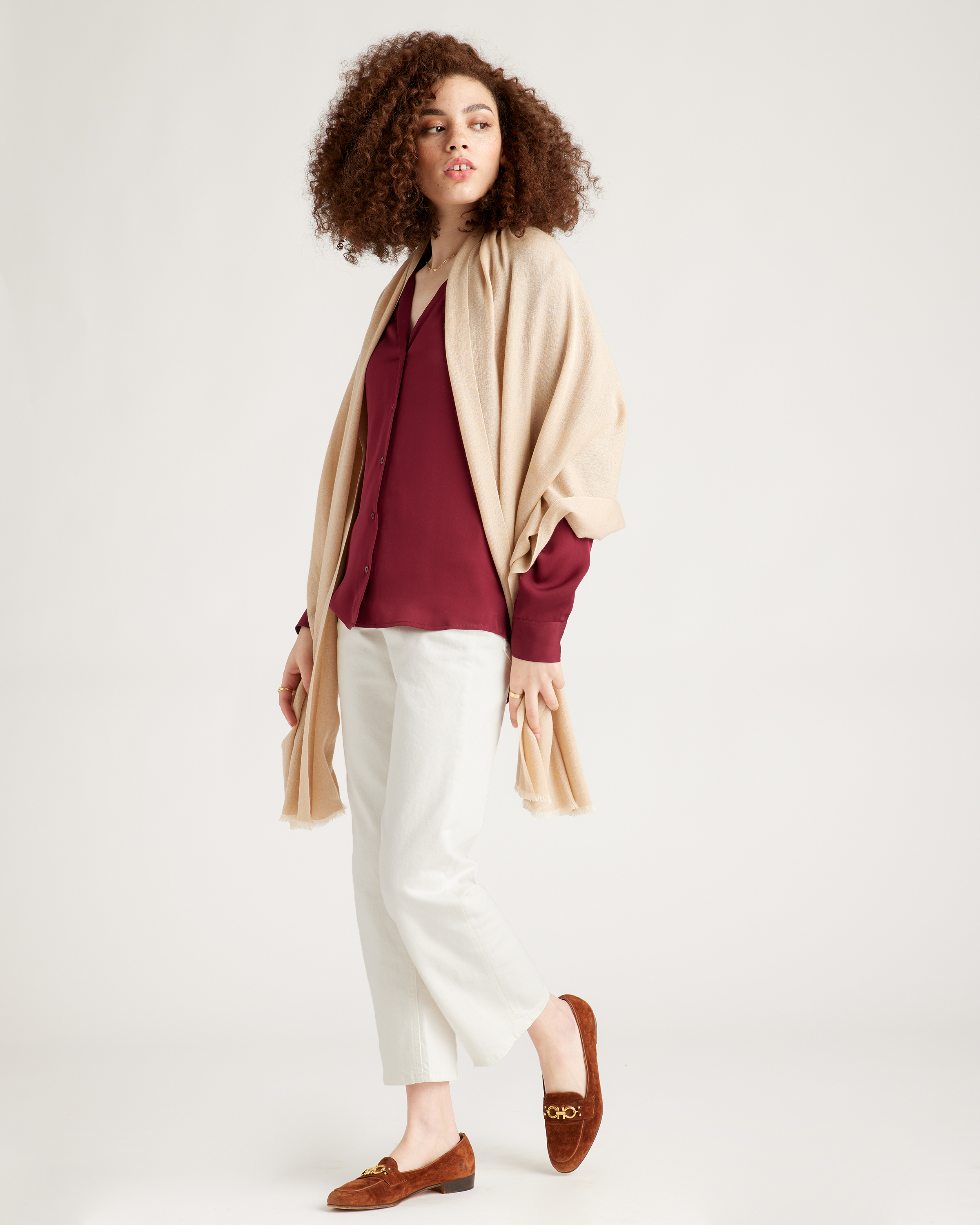 eFeatherweight Cashmere Silk Frayed Edge Scarf 3
